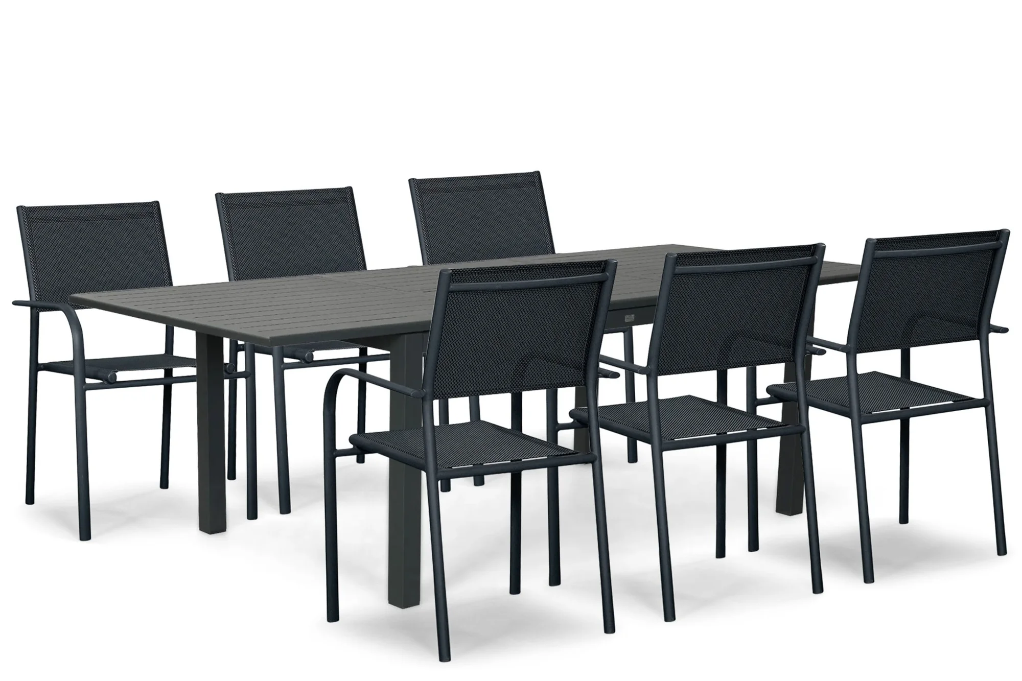 Presto Brentino/Arvento 160/240x100 cm dining tuinset 7-delig - Grijs-antraciet