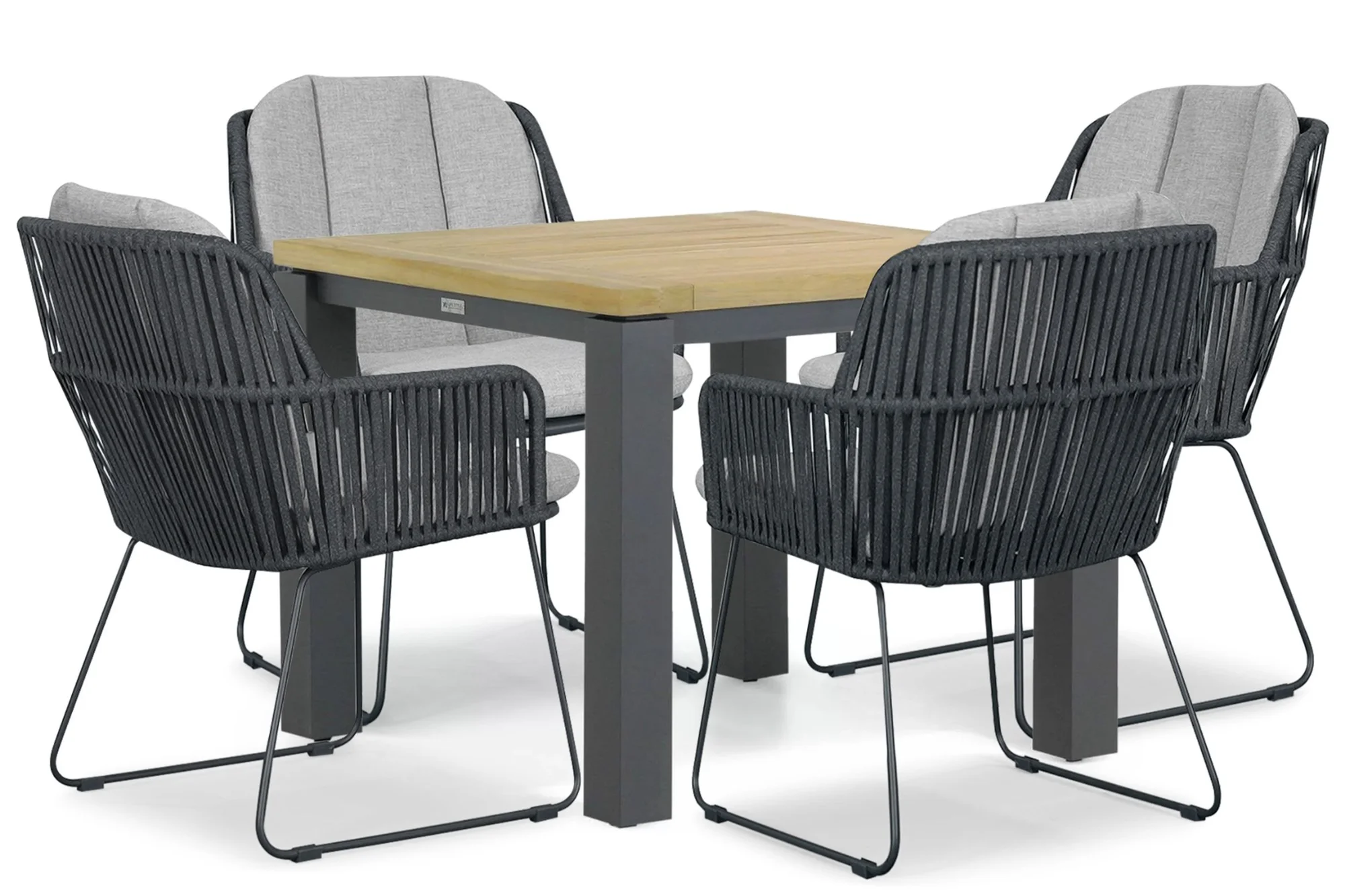 Domani Furniture Trivento/Veneto 90x90 cm dining tuinset 5-delig - Grijs-antraciet