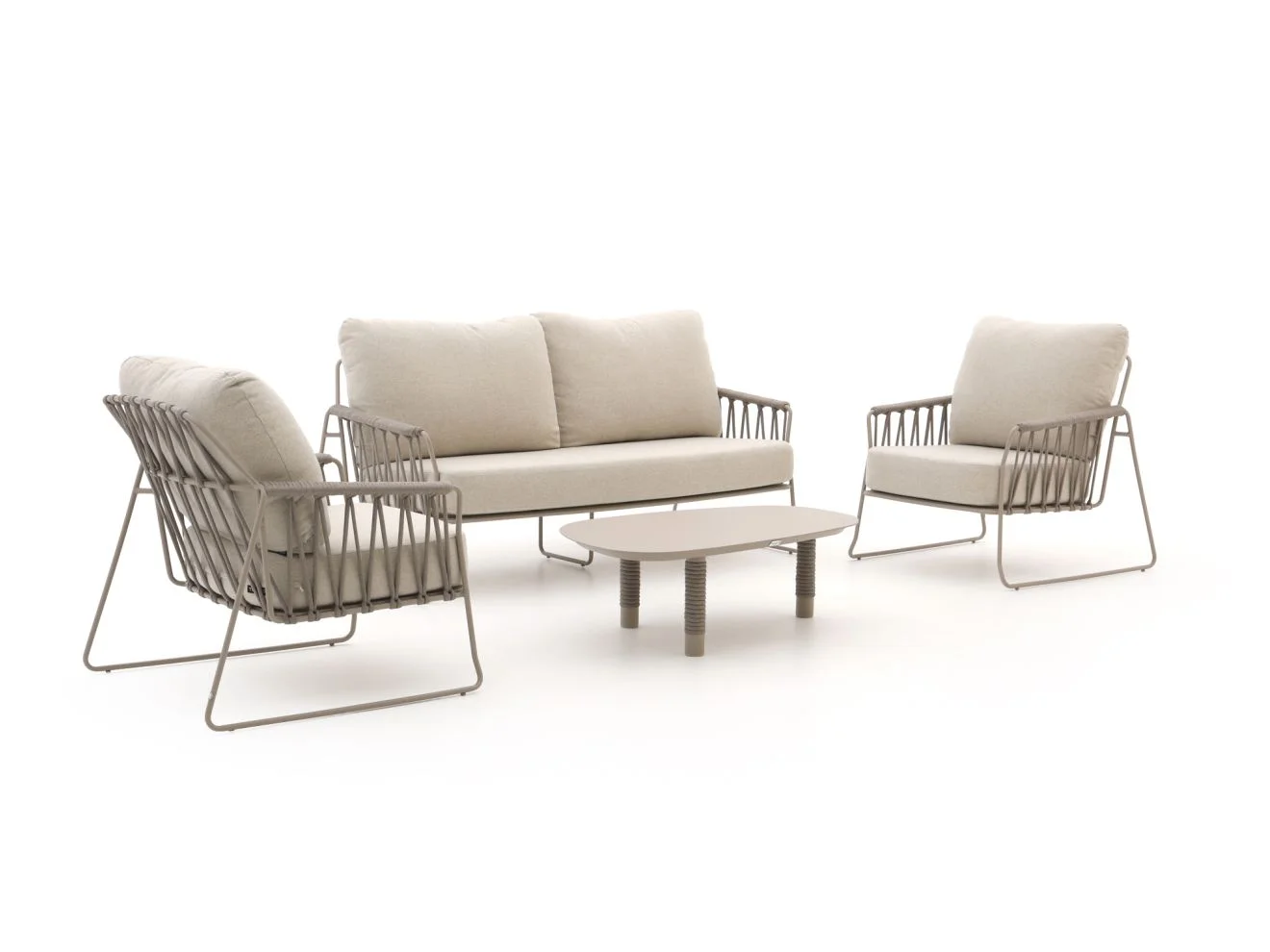 Tierra Outdoor Rivera/Moretti stoel-bank loungeset 4-delig - Taupe
