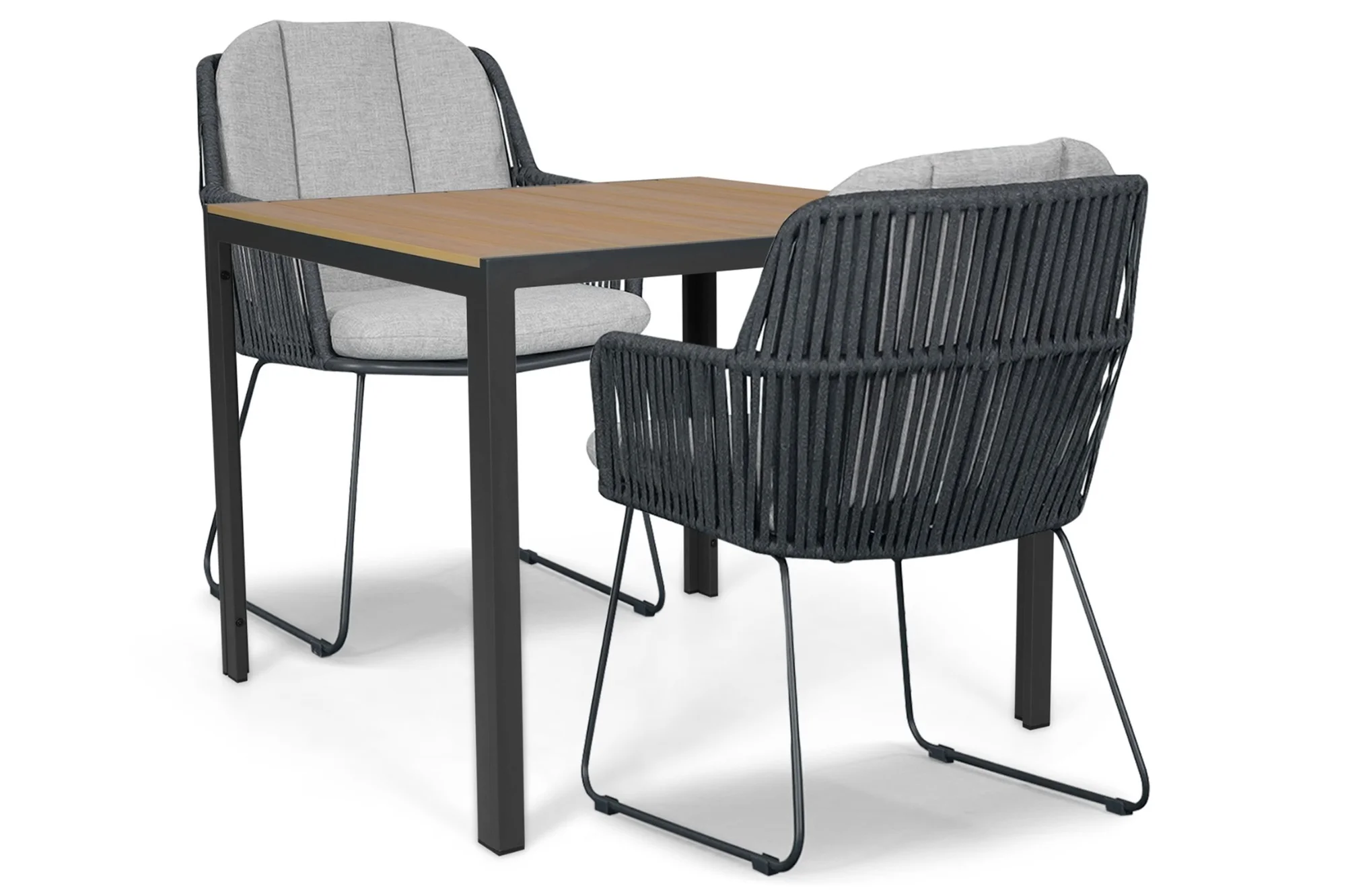 Domani Furniture Trivento/Creta 90x90 cm dining tuinset 3-delig - Grijs-antraciet