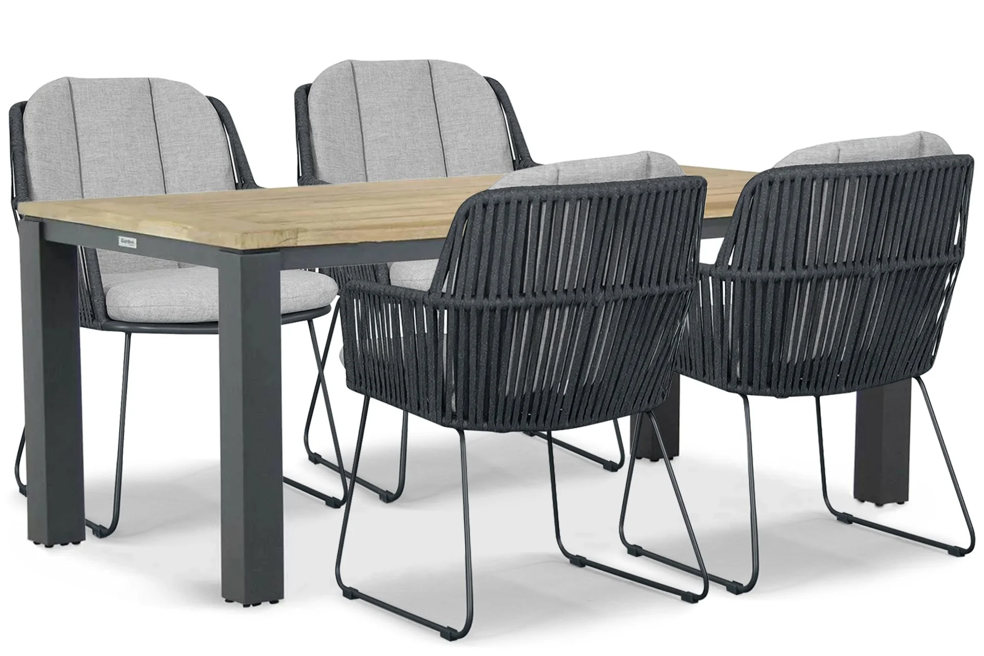Domani Furniture Trivento/Veneto 180x90 cm dining tuinset 5-delig - Grijs-antraciet