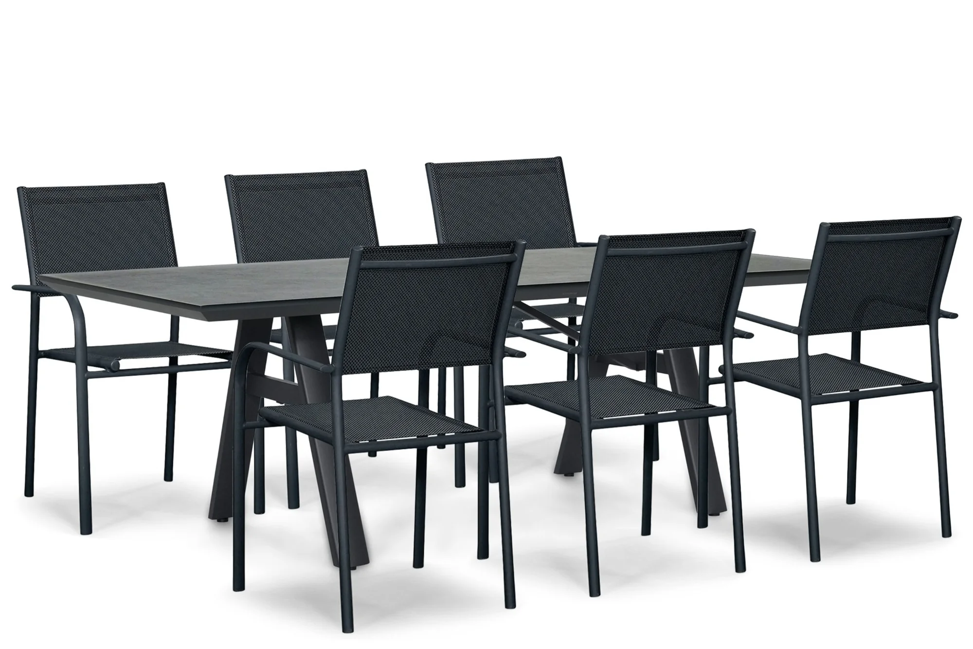 Presto Brentino/Monza 230x100 cm dining tuinset 7-delig - Grijs-antraciet