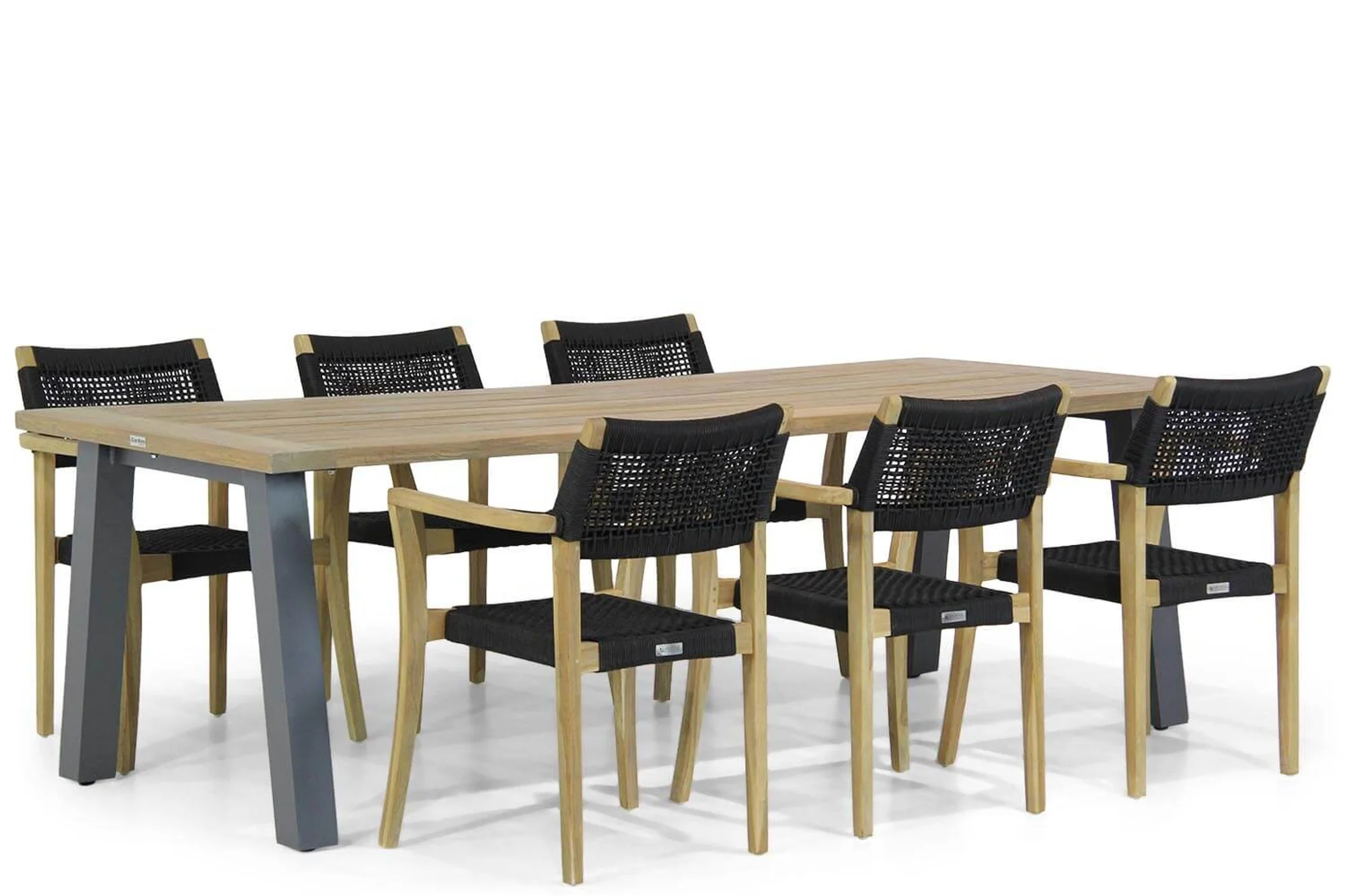 Lifestyle Garden Furniture Dallas/Glasgow 240 cm dining tuinset 7-delig - Zwart