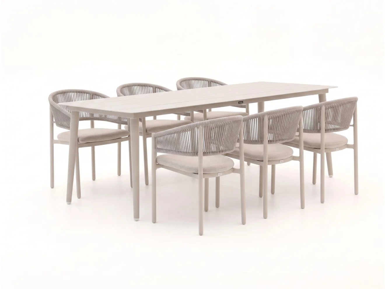 Bellagio tuinmeubelen Panaro/Sora 160cm dining tuinset 7-delig stapelbaar - Bruin