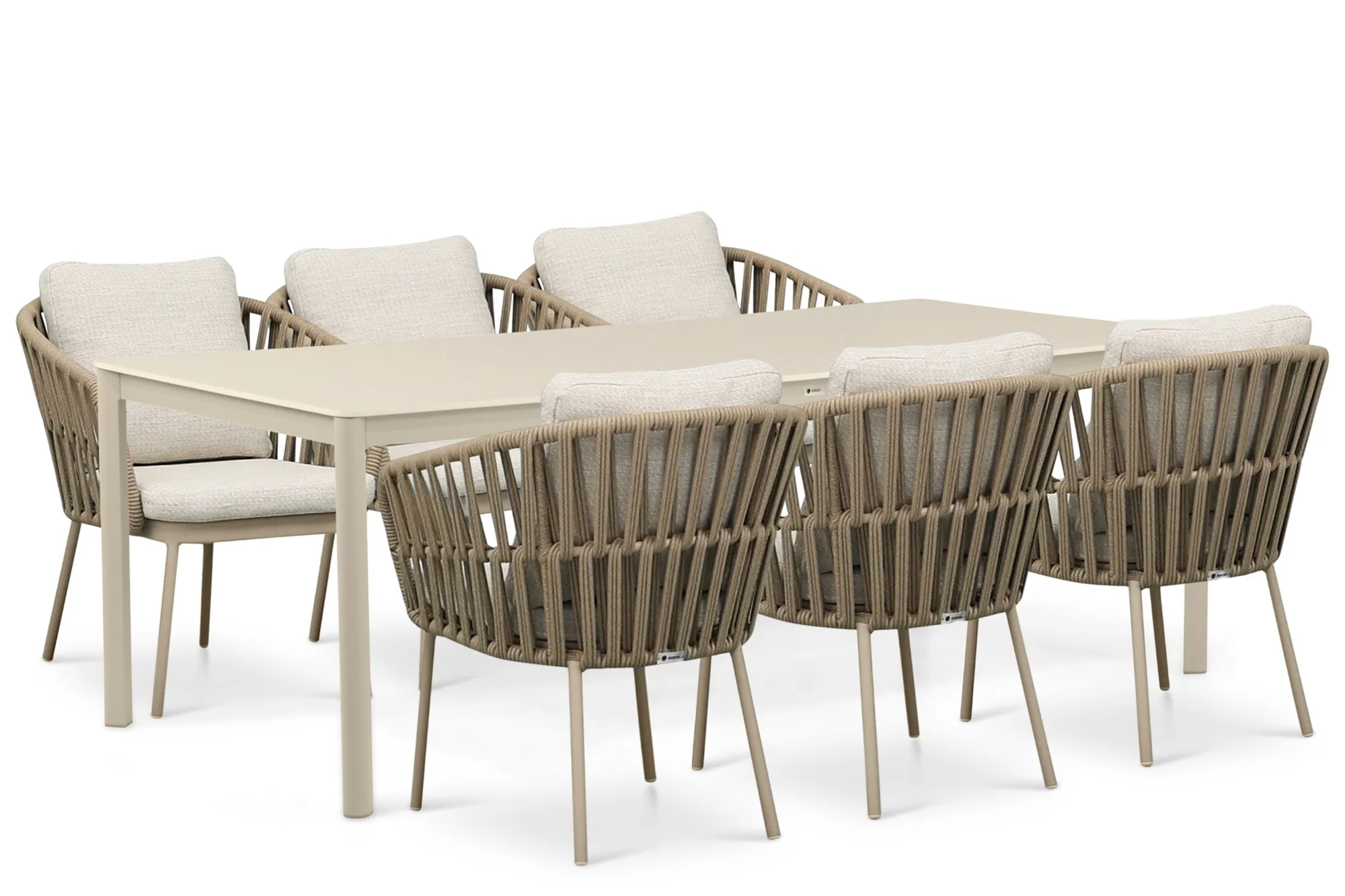 Coco Elara/Como 220×100 cm dining tuinset 7-delig – Zand/Beige