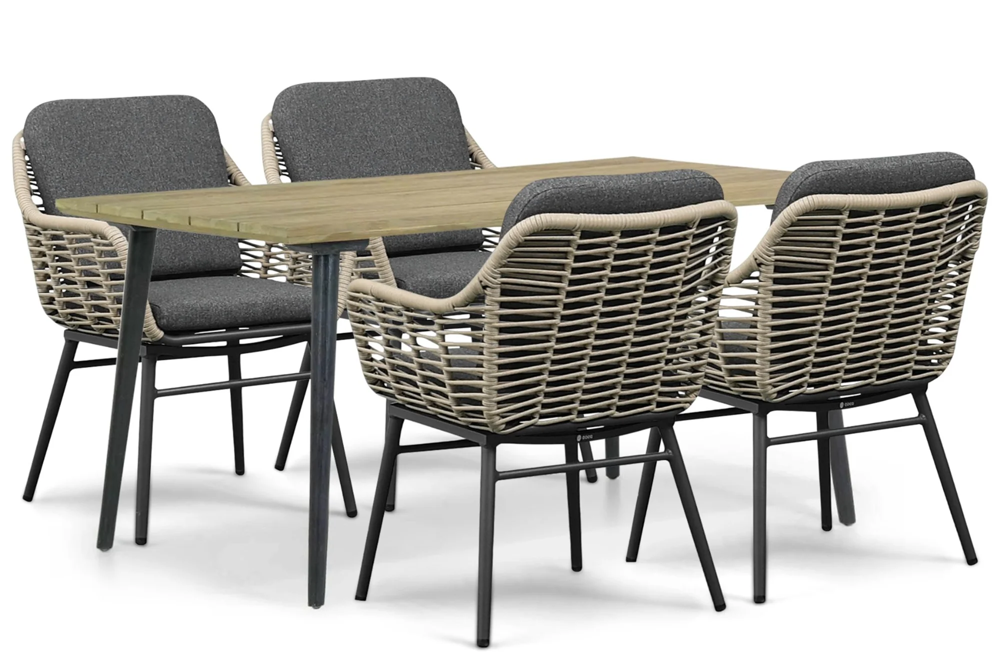 Coco Antoni/Montana 180x100 cm dining tuinset 5-delig - Grijs-antraciet