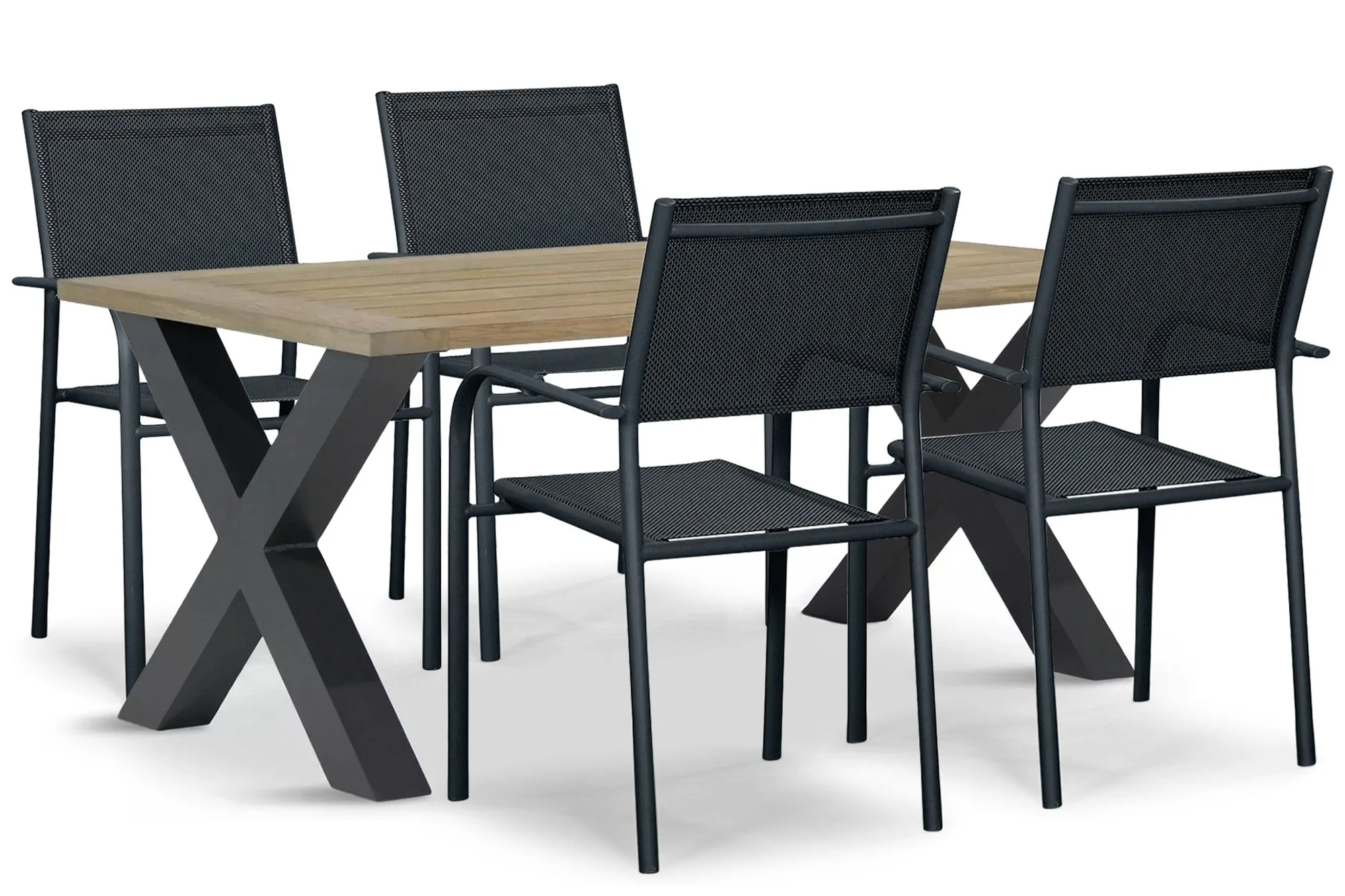 Presto Brentino/Cardiff 180x100 cm dining tuinset 5-delig - Grijs-antraciet