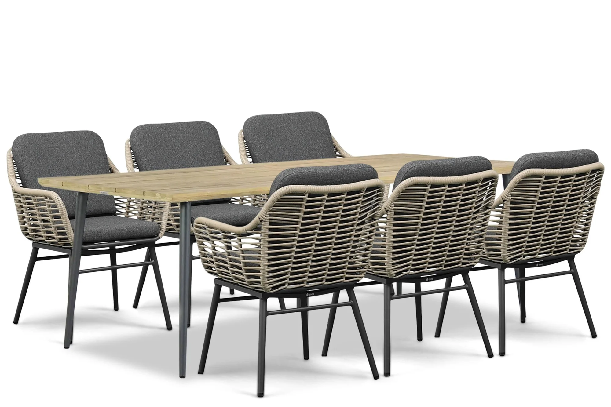 Coco Antoni/Montana 240x100 cm dining tuinset 7-delig - Grijs-antraciet