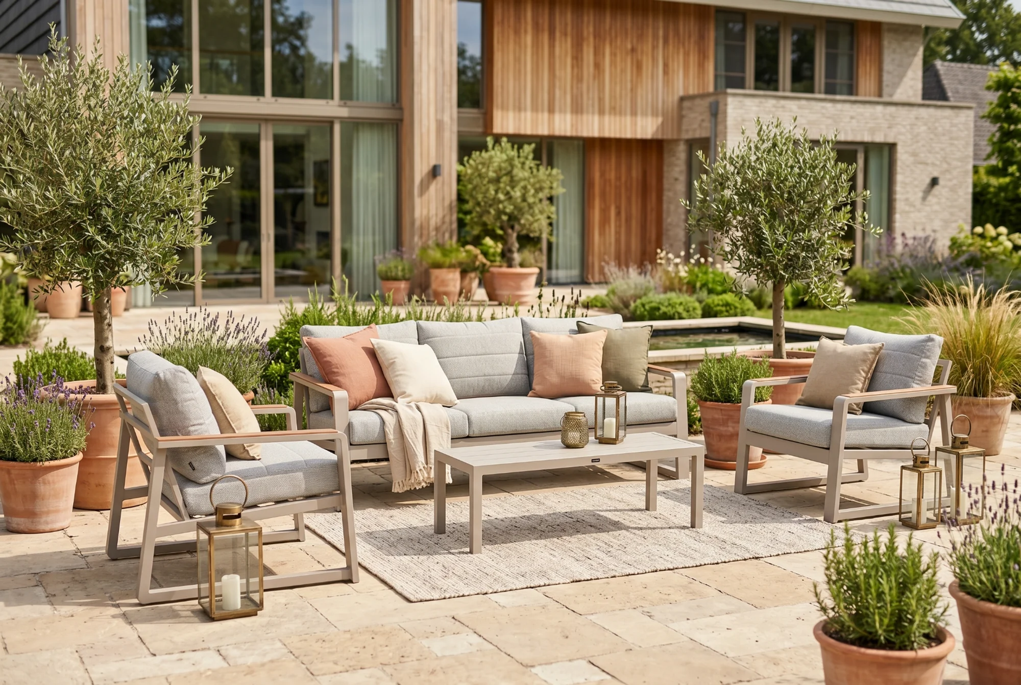 Lifestyle Garden Furniture Sabbia stoel-bank loungeset 4 delig - Zand/Beige