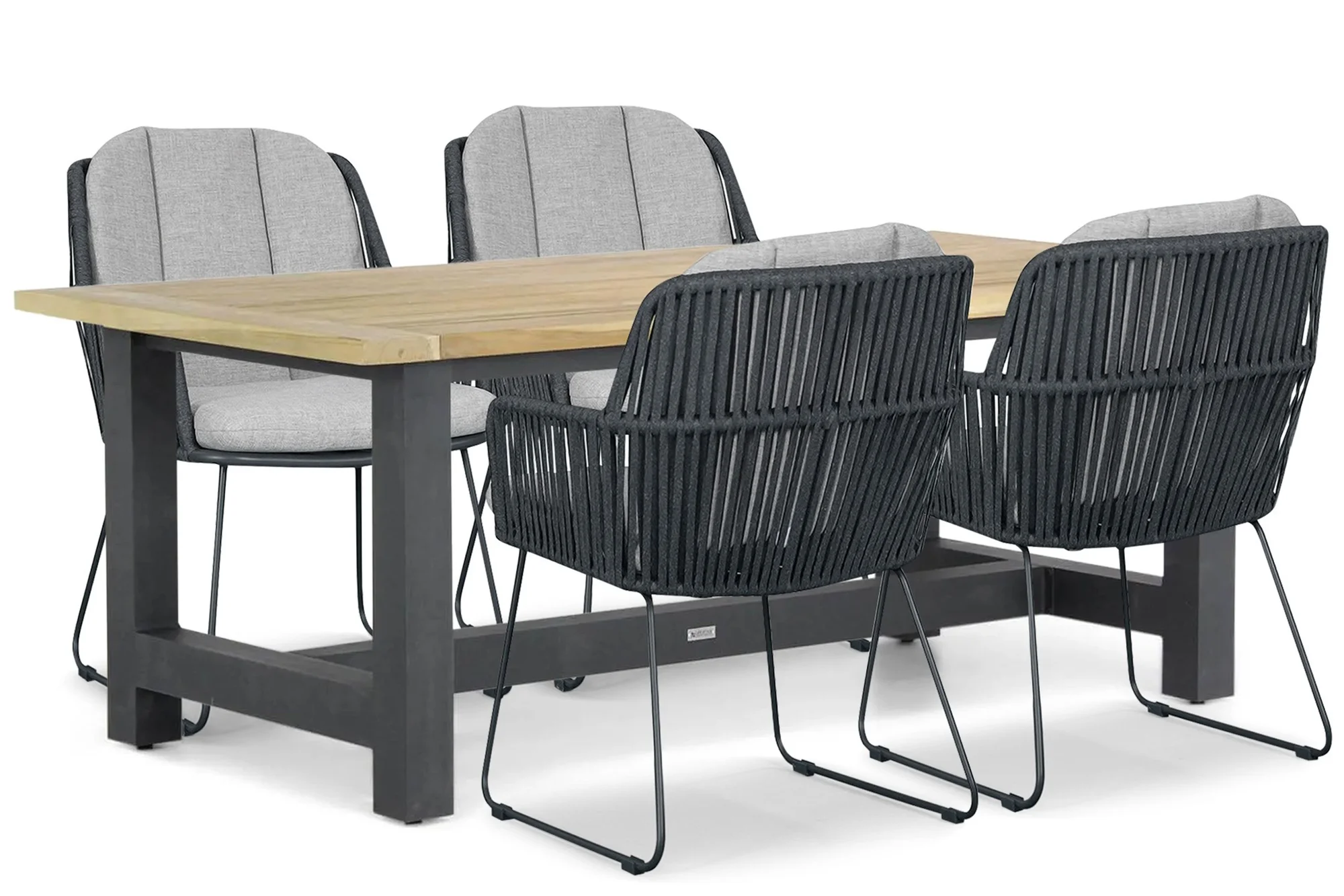 Domani Furniture Trivento/San Francisco 200x100 cm dining tuinset 5-delig - Grijs-antraciet