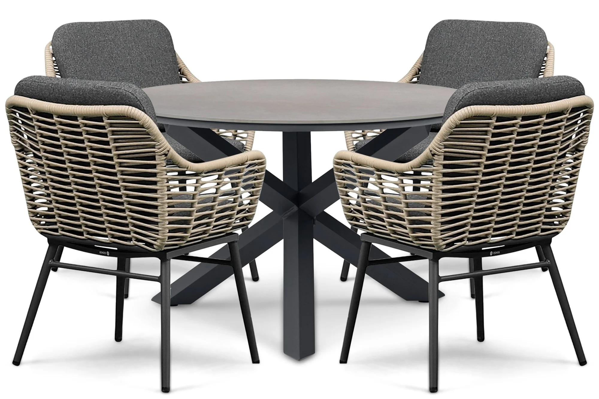 Coco Antoni/Xento 120 cm dining tuinset 5-delig – Grijs-antraciet