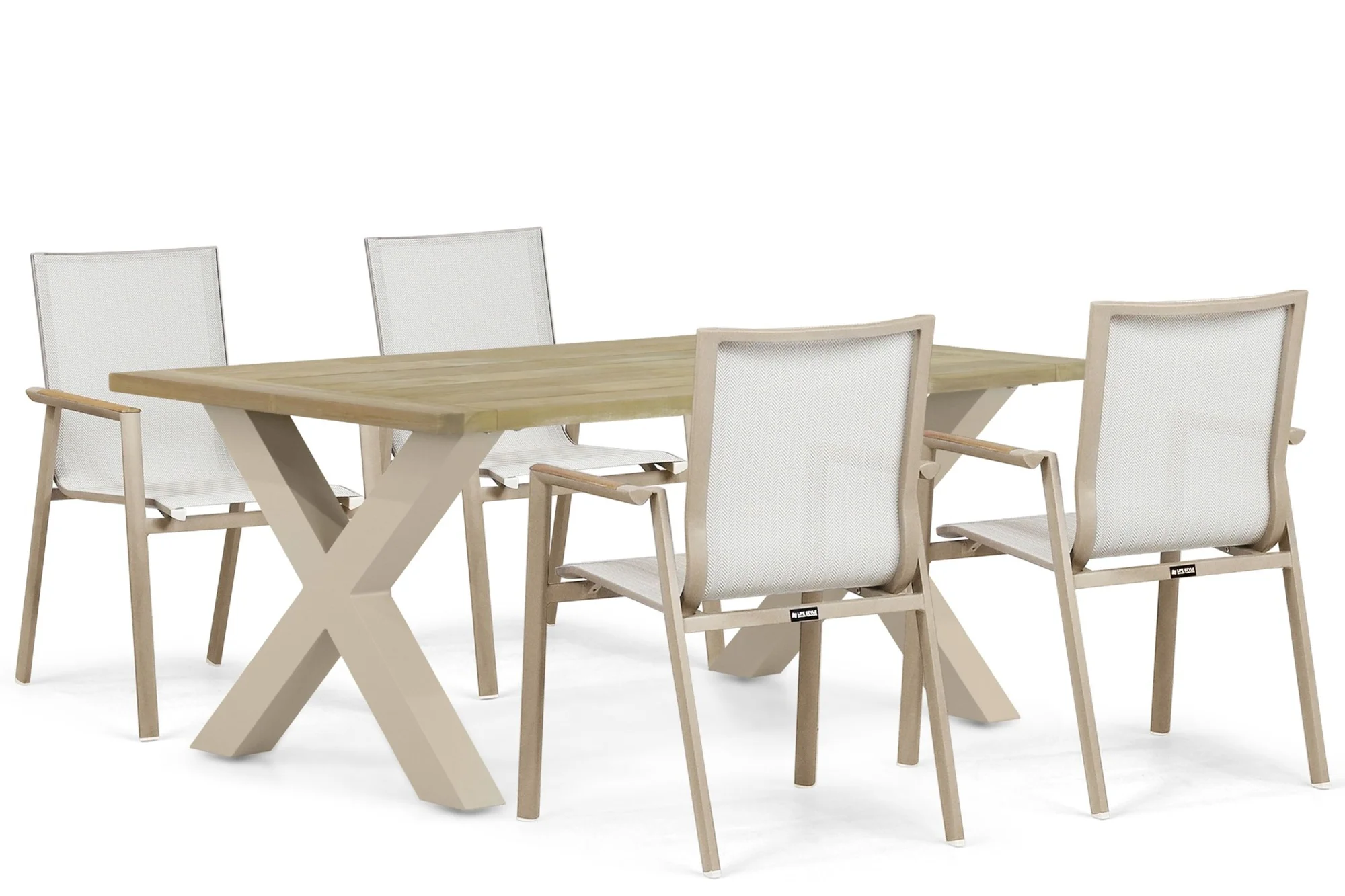 Lifestyle Garden Furniture Fiora/Cardiff 180×100 cm dining tuinset 5-delig – Zand/Beige