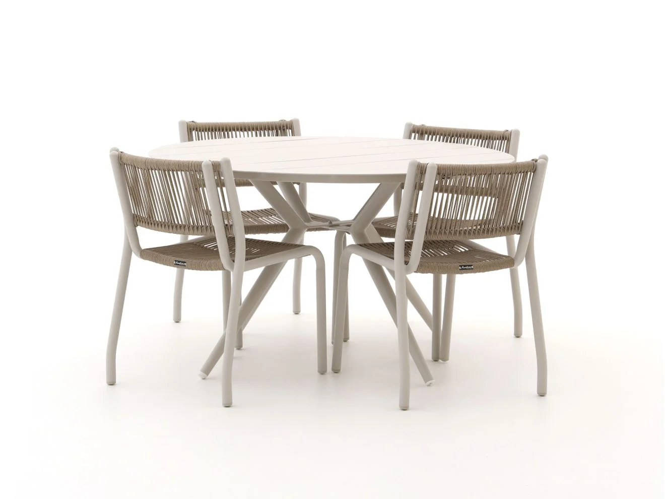 Manifesto Furniture Misurina/Sora ø127cm dining tuinset 5-delig - Taupe