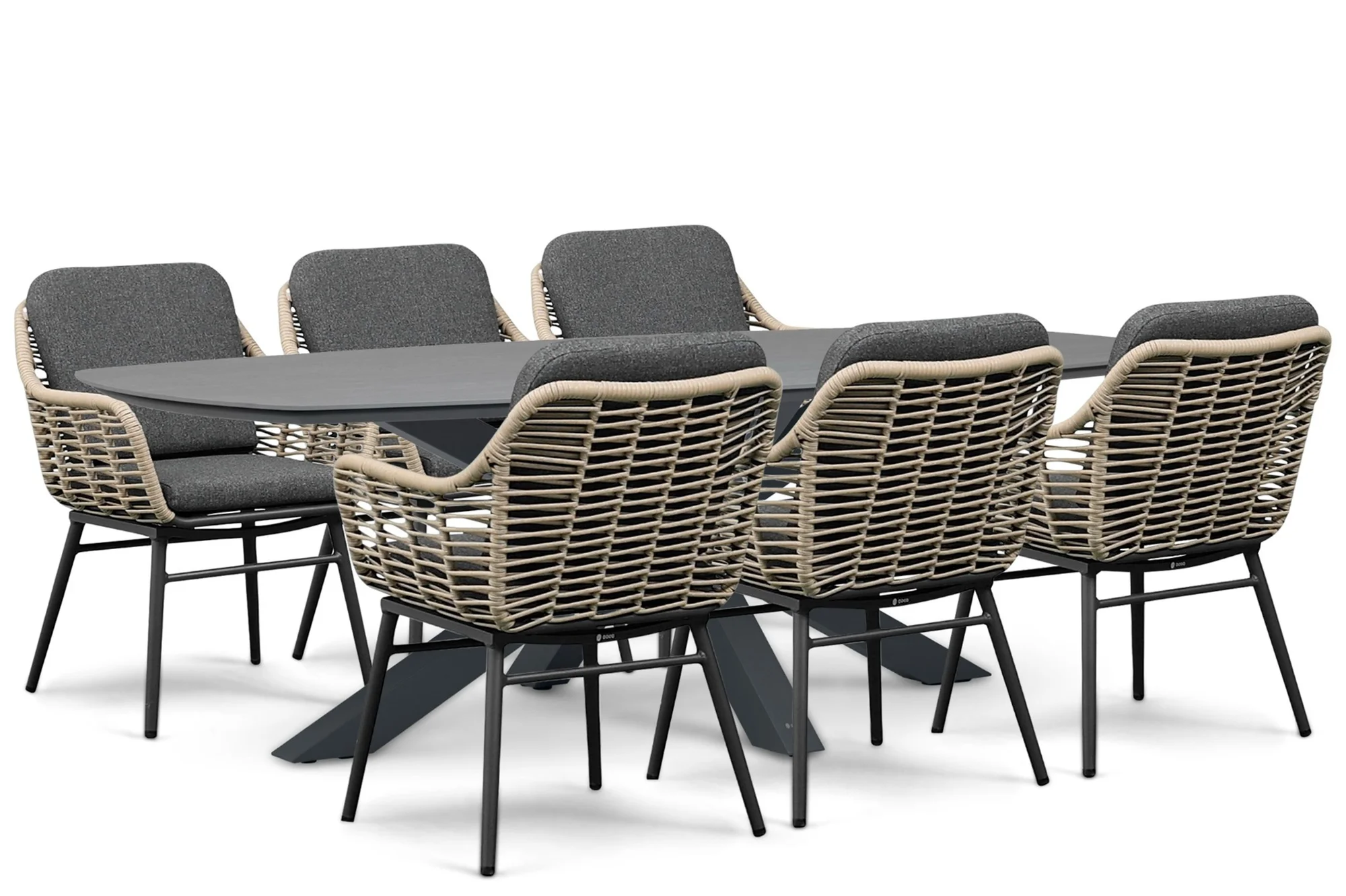 Coco Antoni/Voyage 240×120 cm dining tuinset 7-delig – Grijs-antraciet