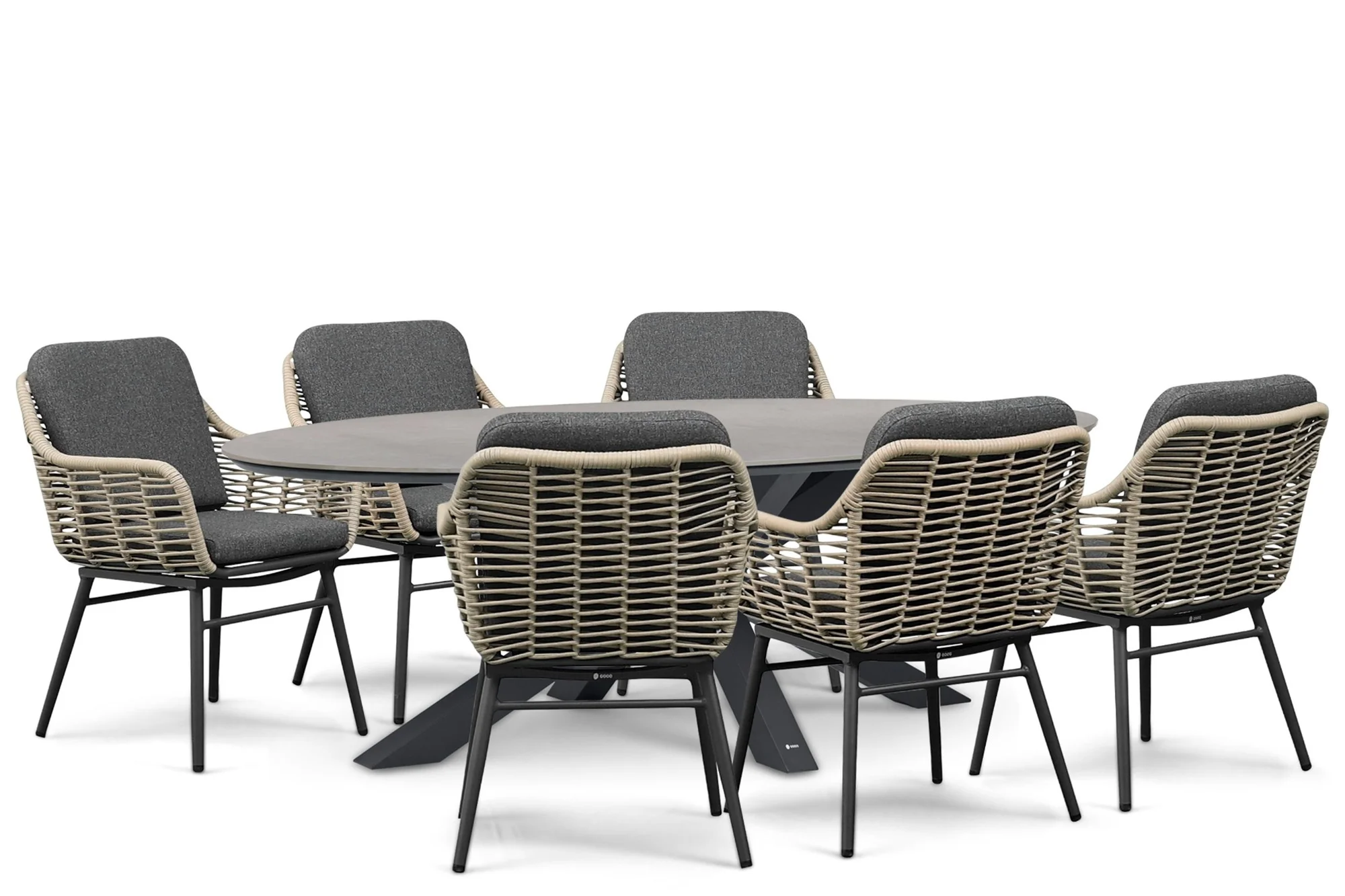 Coco Antoni/Lunea 240×120 cm dining tuinset 7-delig – Grijs-antraciet