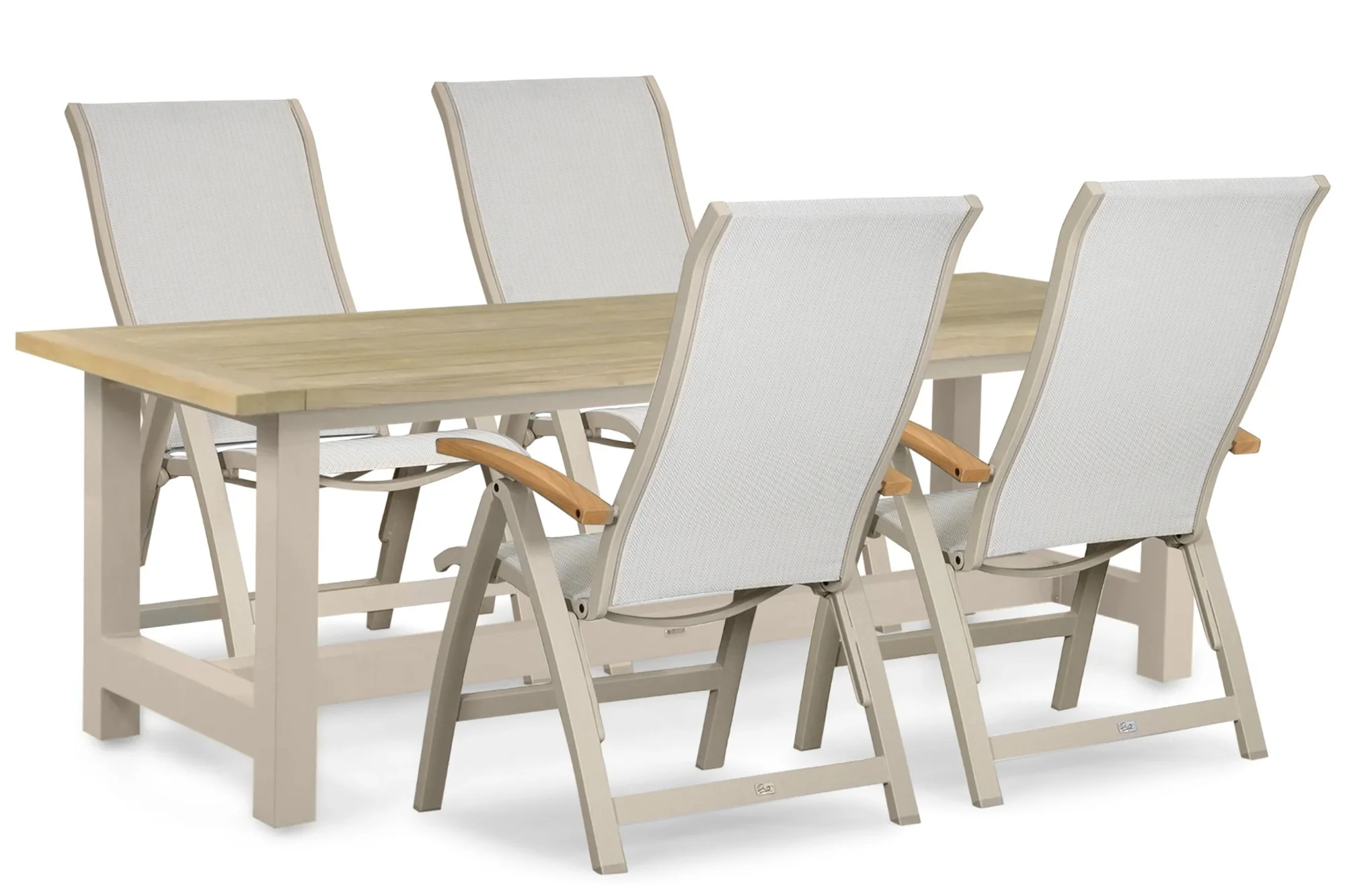 Presto Tarenta/San Francisco 200x100 cm dining tuinset 5-delig - Taupe-naturel-bruin