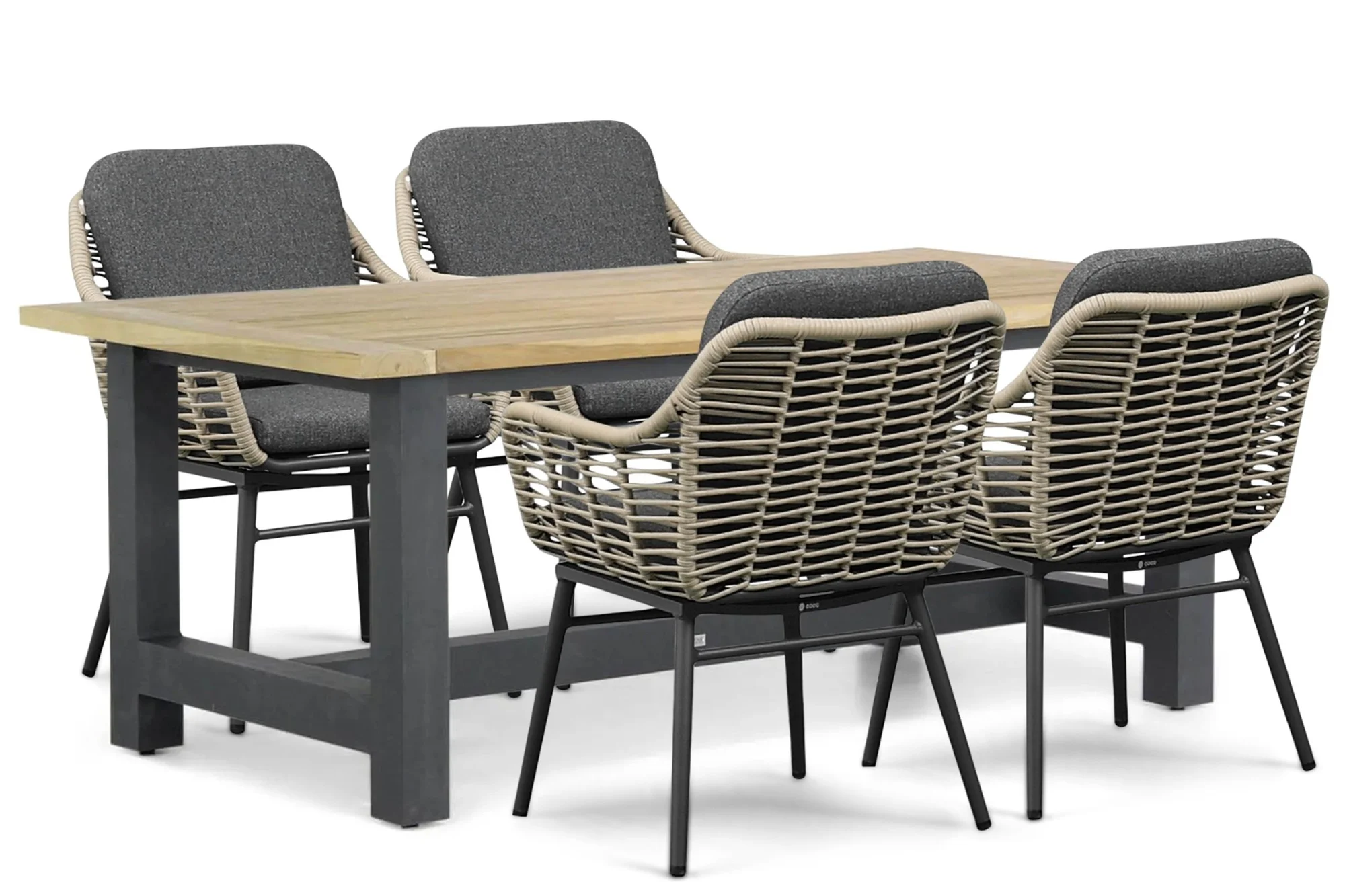 Coco Antoni/San Francisco 200×100 cm dining tuinset 5-delig – Grijs-antraciet