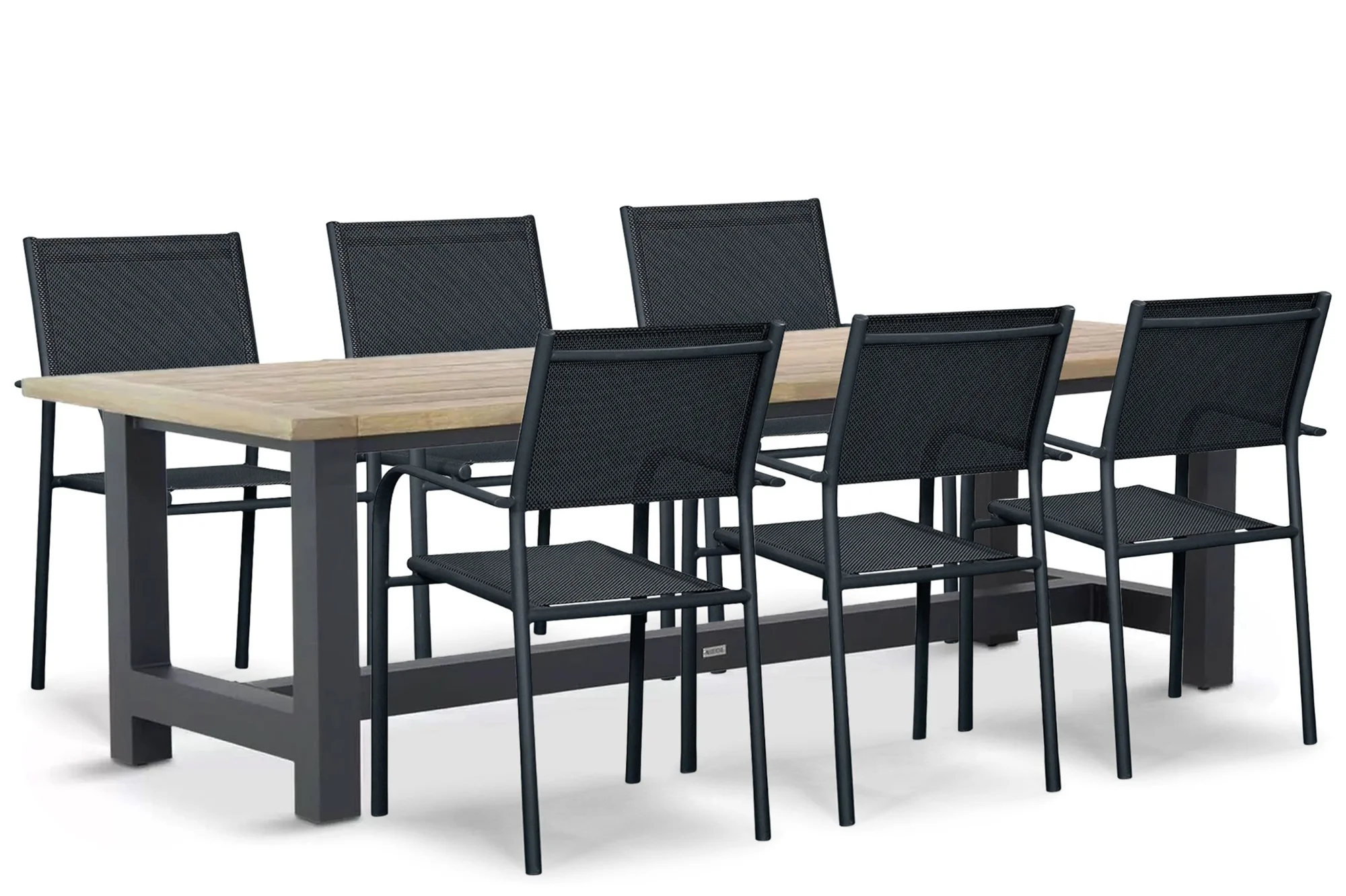 Presto Brentino/San Franscisco 260x100 cm dining tuinset 7-delig - Grijs-antraciet