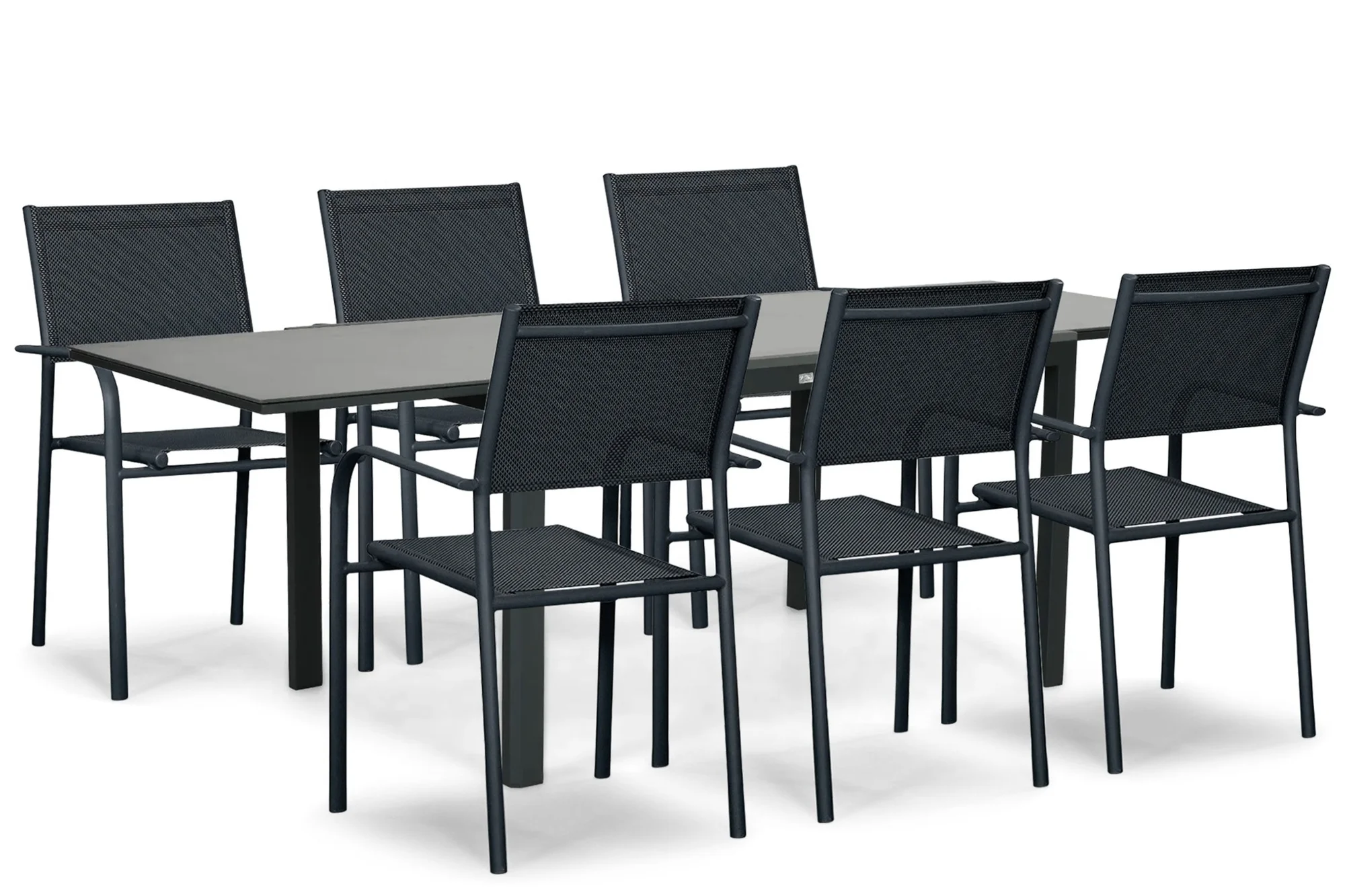 Presto Brentino/Montaro 140/240x90 cm dining tuinset 7-delig - Grijs-antraciet