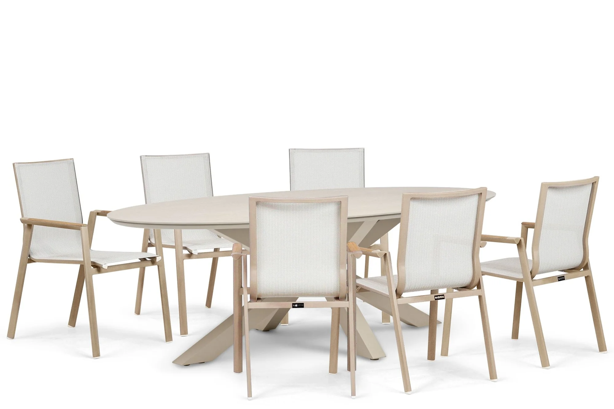 Lifestyle Garden Furniture Fiora/Lunea 240×120 cm dining tuinset 7-delig – Zand/Beige
