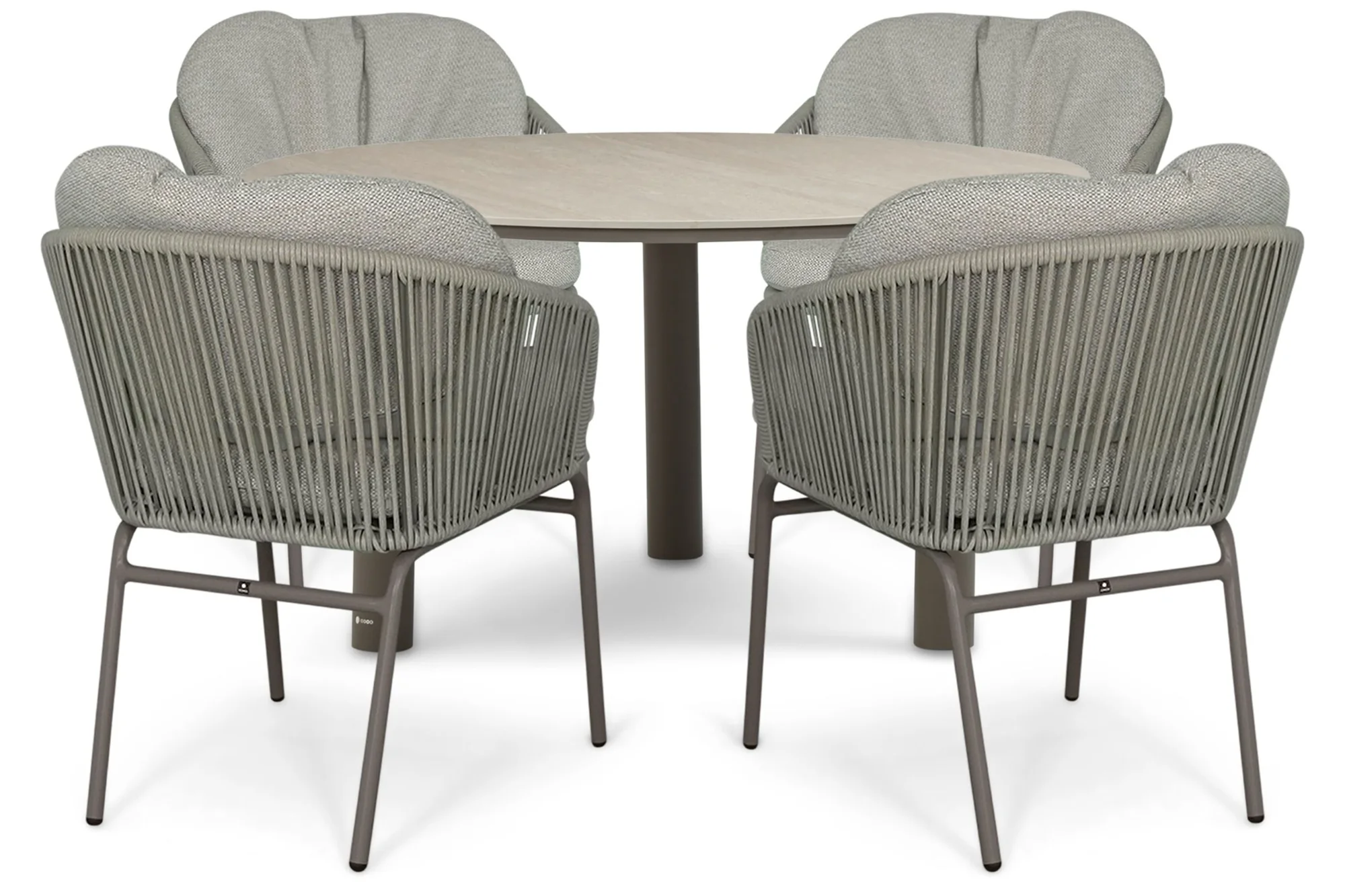 Coco Livo/Trino 140 cm dining tuinset 5-delig - Taupe-naturel-bruin