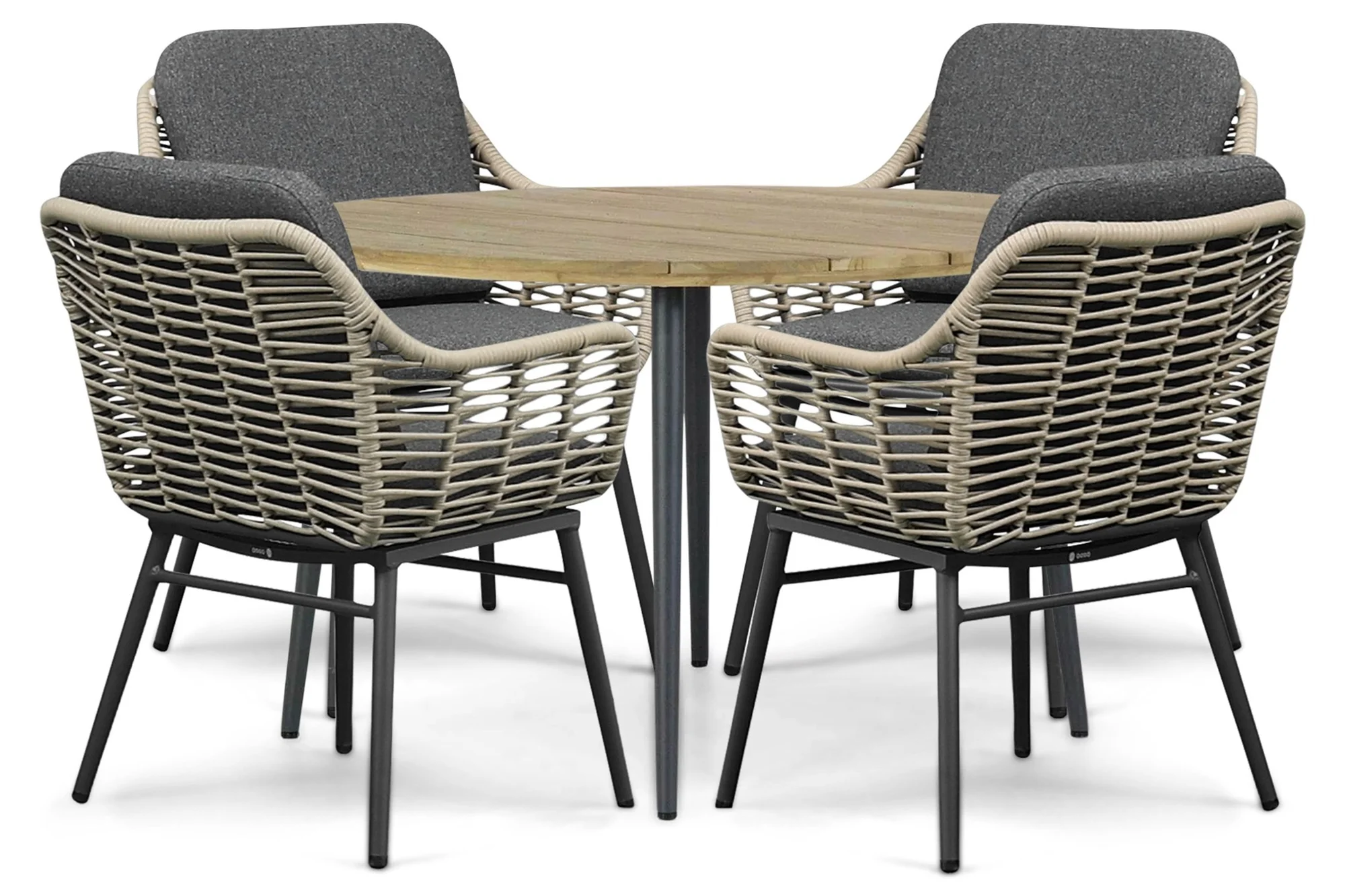 Coco Antoni/Montana 130 cm dining tuinset 5-delig - Grijs-antraciet