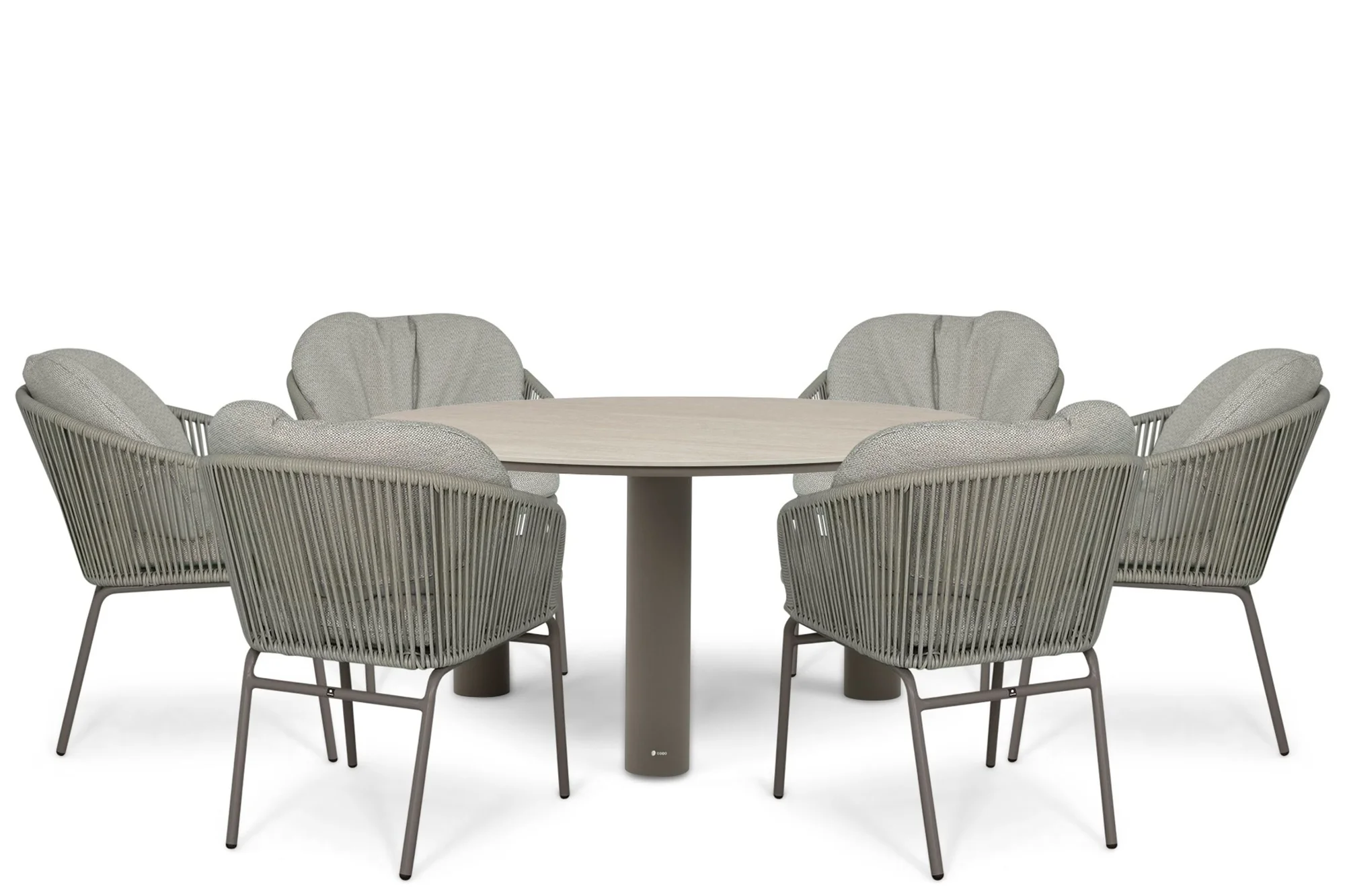 Coco Livo/Trino 158 cm dining tuinset 7-delig - Taupe-naturel-bruin