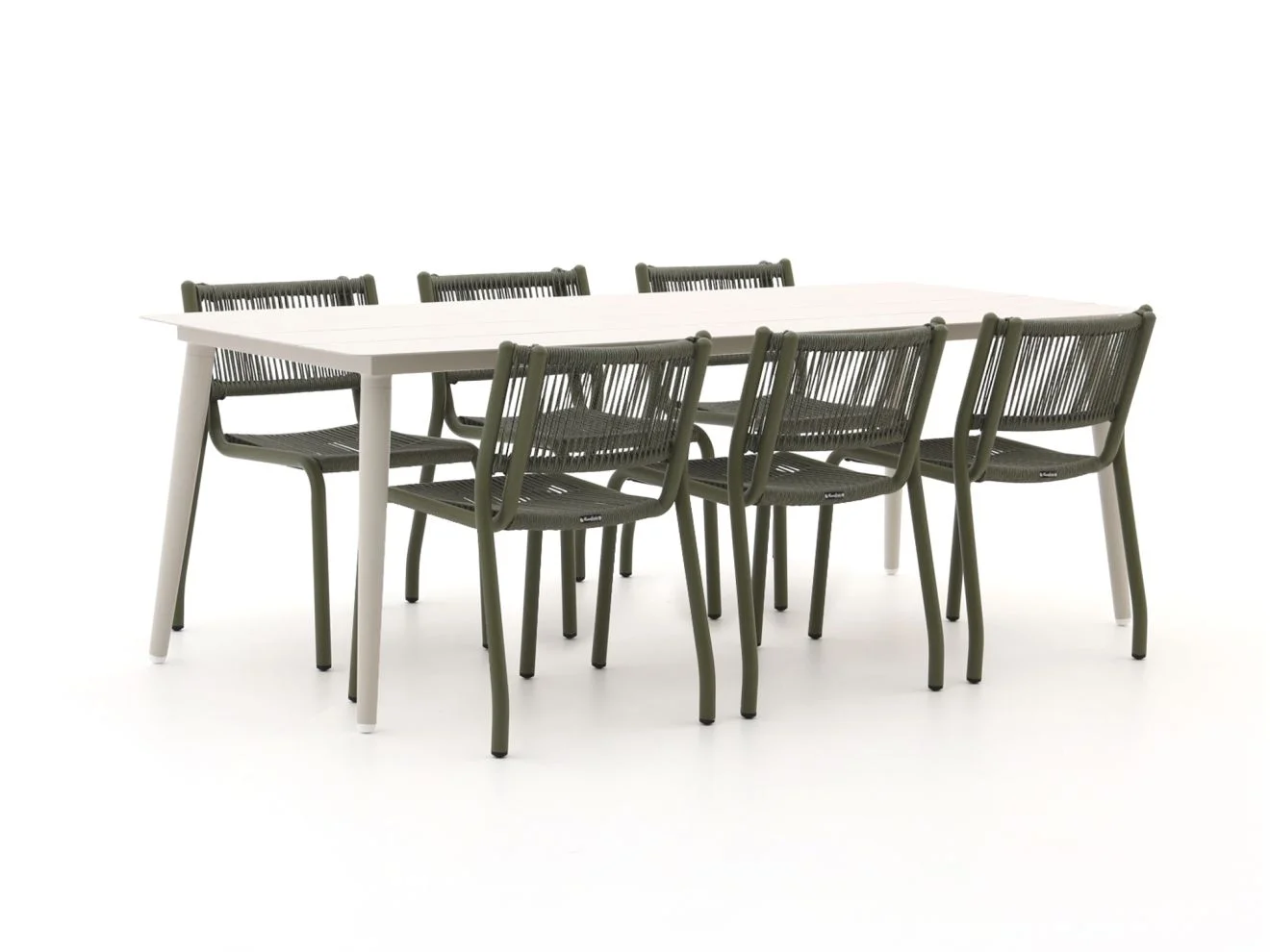 Manifesto Furniture Misurina/Sora 220cm dining tuinset 7-delig - Groen
