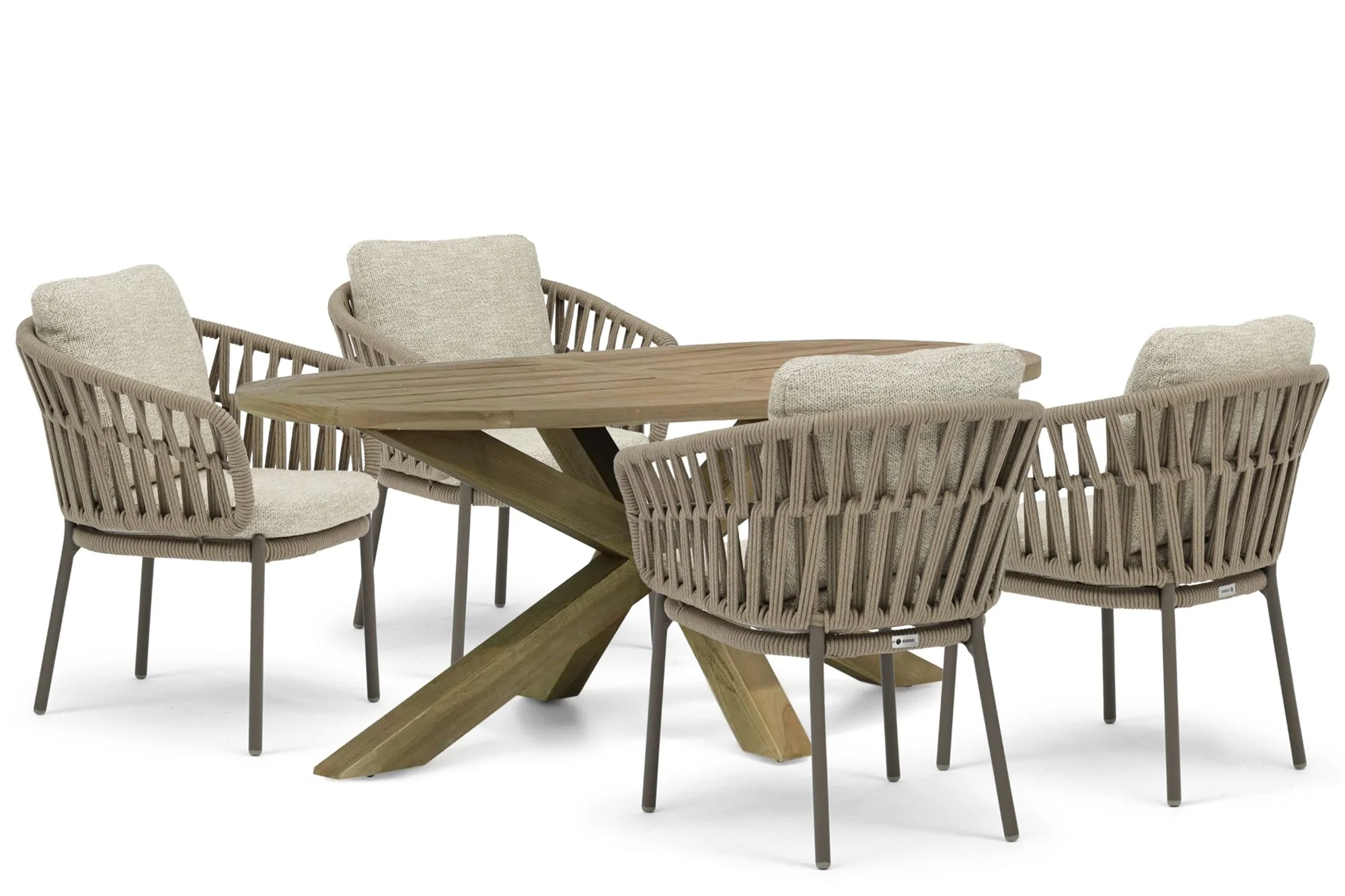 Coco Viento/Boston 200×110 cm dining tuinset 5-delig – Zand/Beige