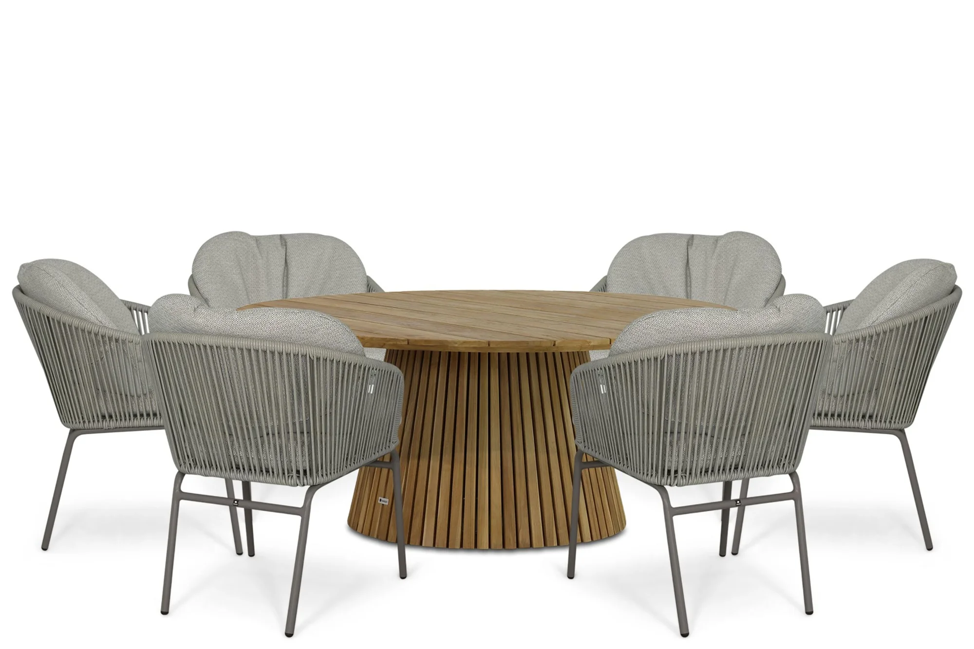 Coco Livo/Fungo 180 cm dining tuinset 7-delig - Taupe-naturel-bruin
