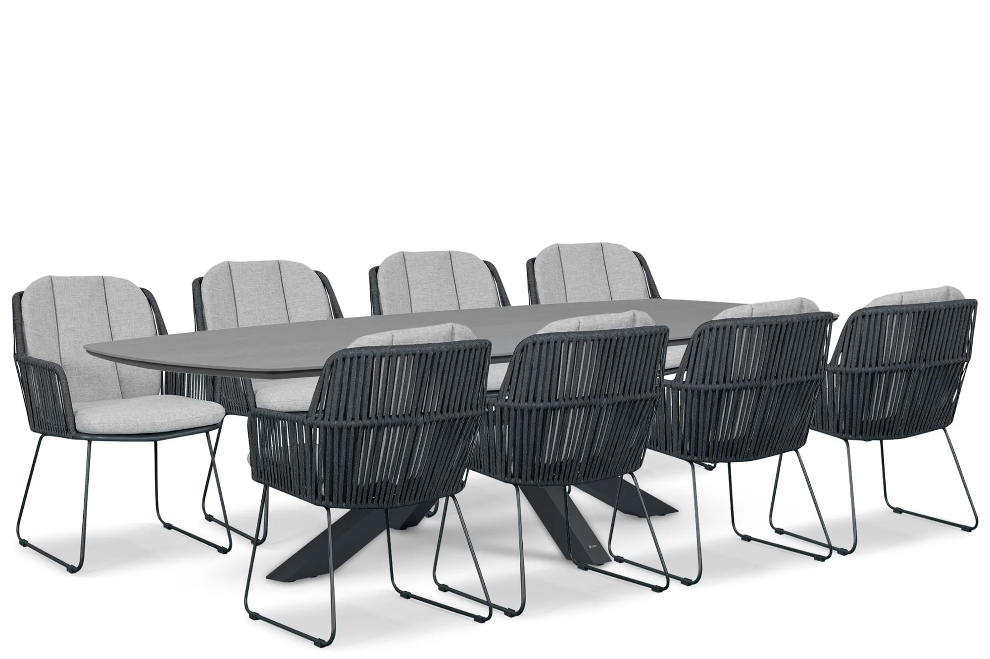 Domani Furniture Trivento/Voyage 300x120 cm dining tuinset 9-delig - Grijs-antraciet