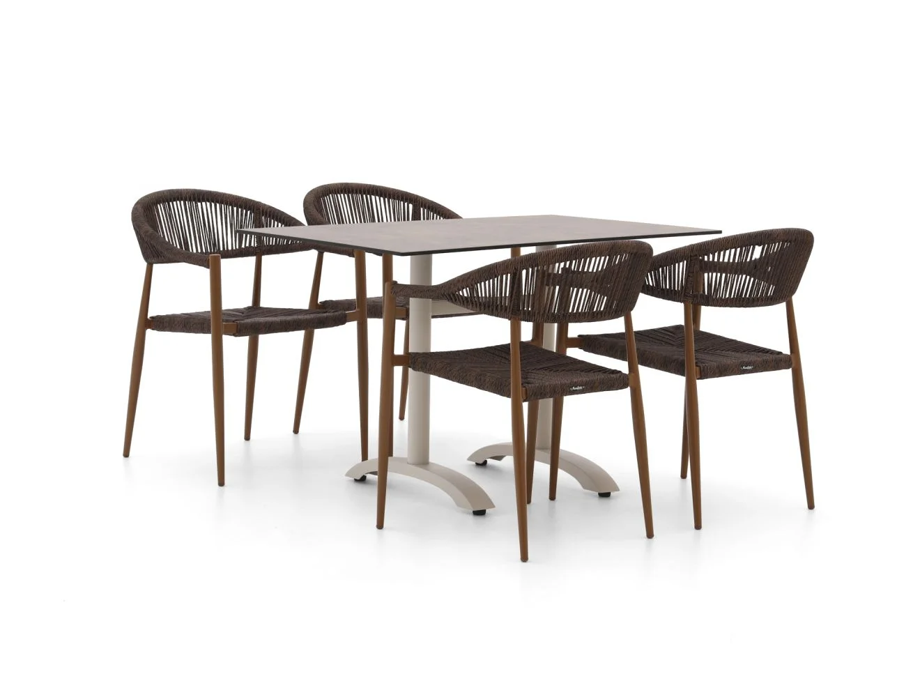 Manifesto Furniture Belpasso/Lisio 120cm dining tuinset 5-delig stapelbaar