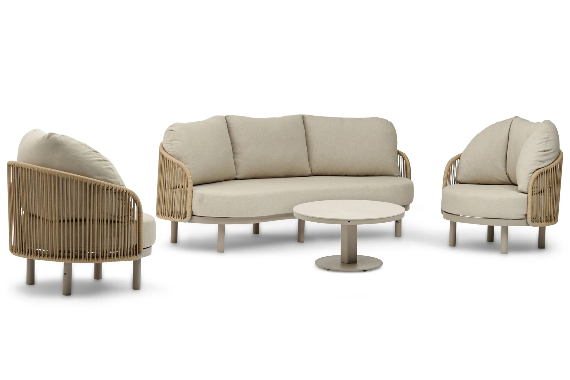 Coco Amici/Tivano 90 cm stoel-bank loungeset 4-delig - Zand/Beige