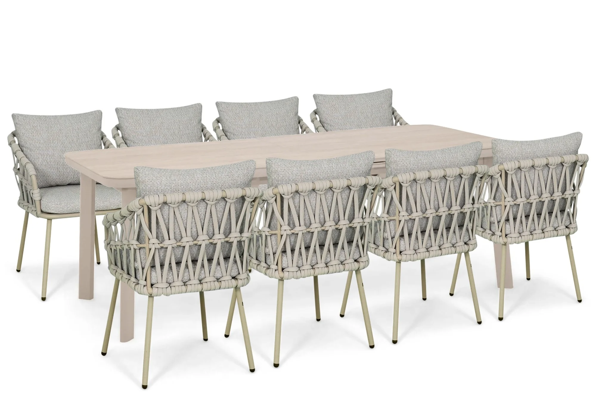 Lifestyle Garden Furniture Coco Oliva/Primo 220/280x100 cm dining tuinset 9-delig - Zand/Beige