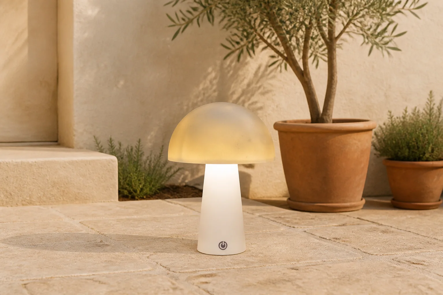 Sfeerfoto van Annas collection Portable lamp rond 21×15 cm wit Anna’s Collection