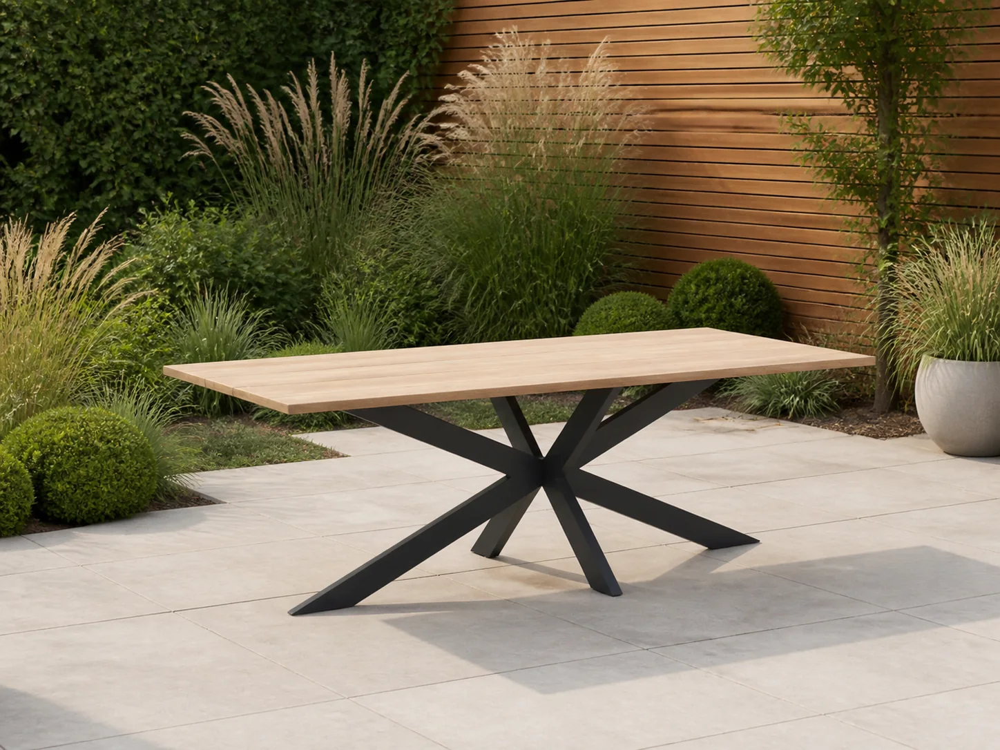 Sfeerfoto van Bellagio tuinmeubelen Furato dining tuintafel 220x100cm – Bruin