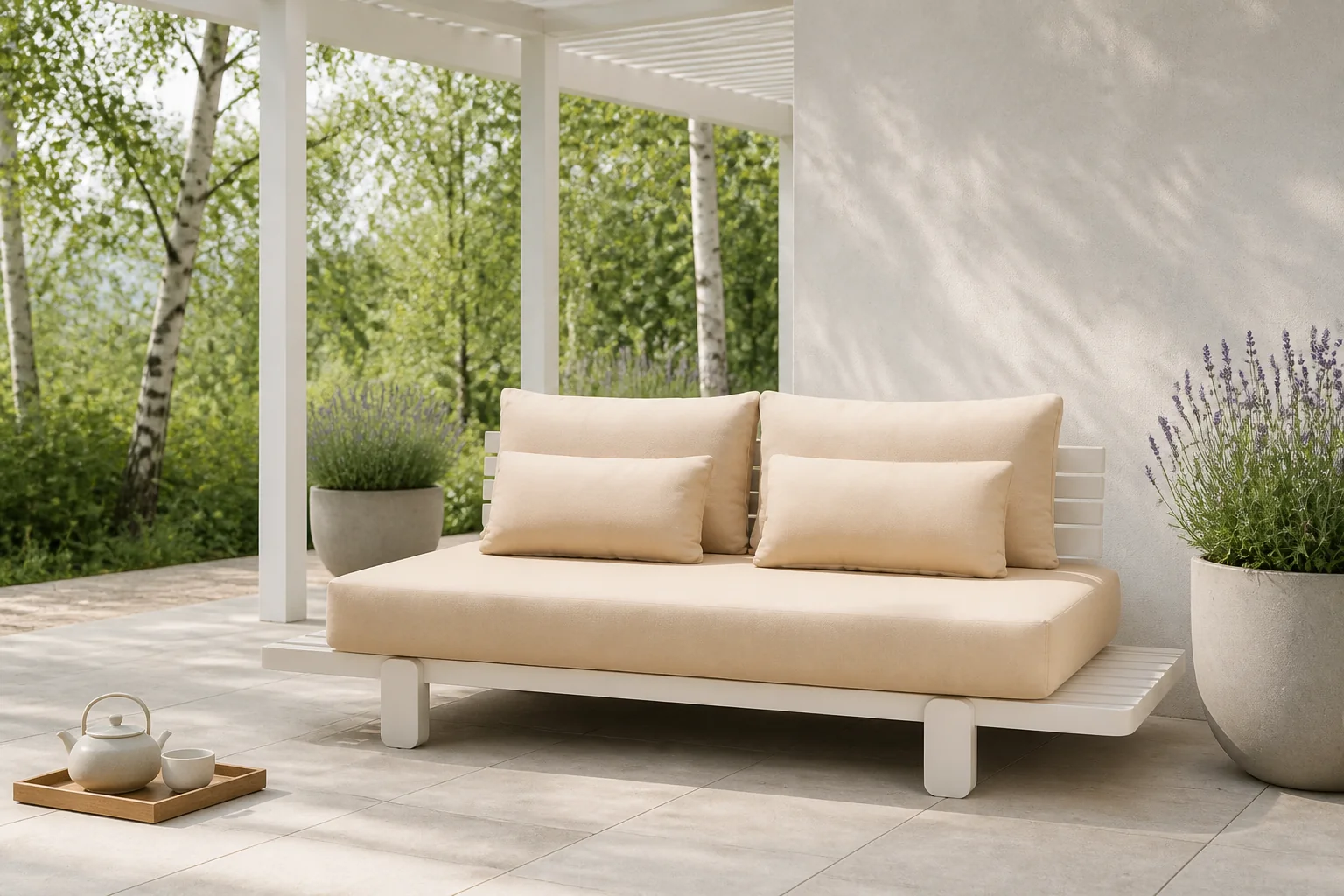 Sfeerfoto van NOUS Garden loungebank Molini – Beige