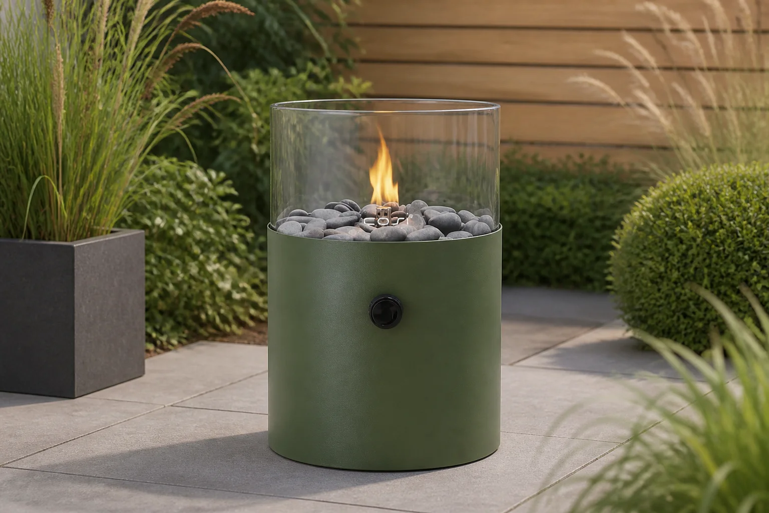 Sfeerfoto van Cosi Fires gaslantaarn Cosiscoop XL – Groen
