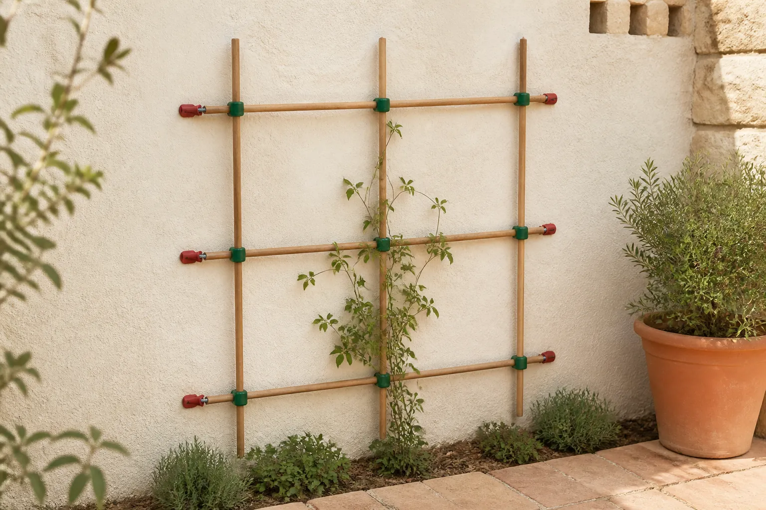 Sfeerfoto van Nature Bevestigingsset houten- en kunststofklimrekken set a 8 stuks – hout