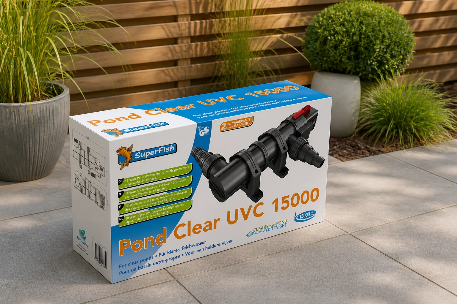 Sfeerfoto van Superfish Pondclear Uvc 18W/15.000 Liter vijver