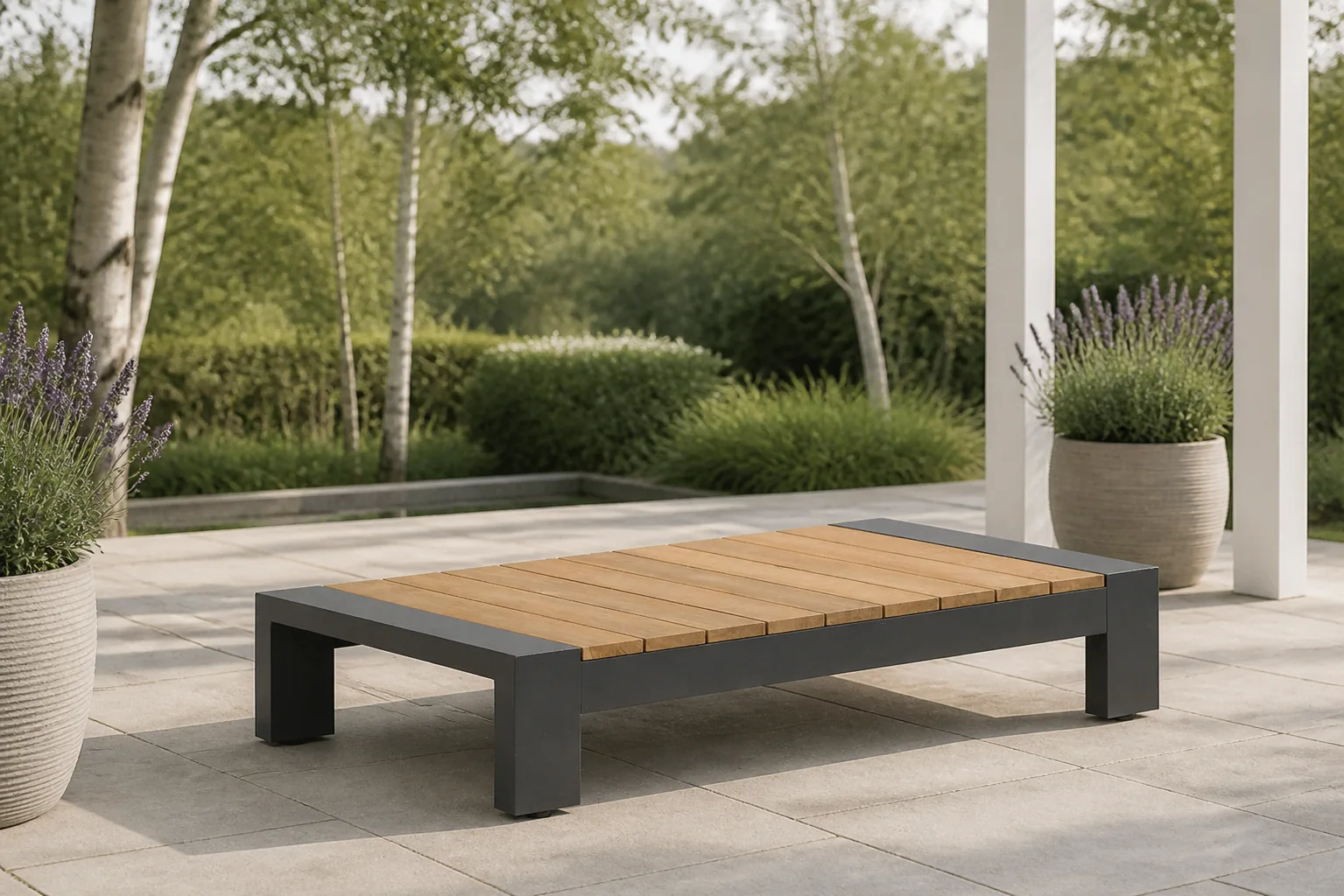 Sfeerfoto van Lifestyle Garden Furniture Milano loungetafel 133 x 74 cm antraciet – Grijs-antraciet