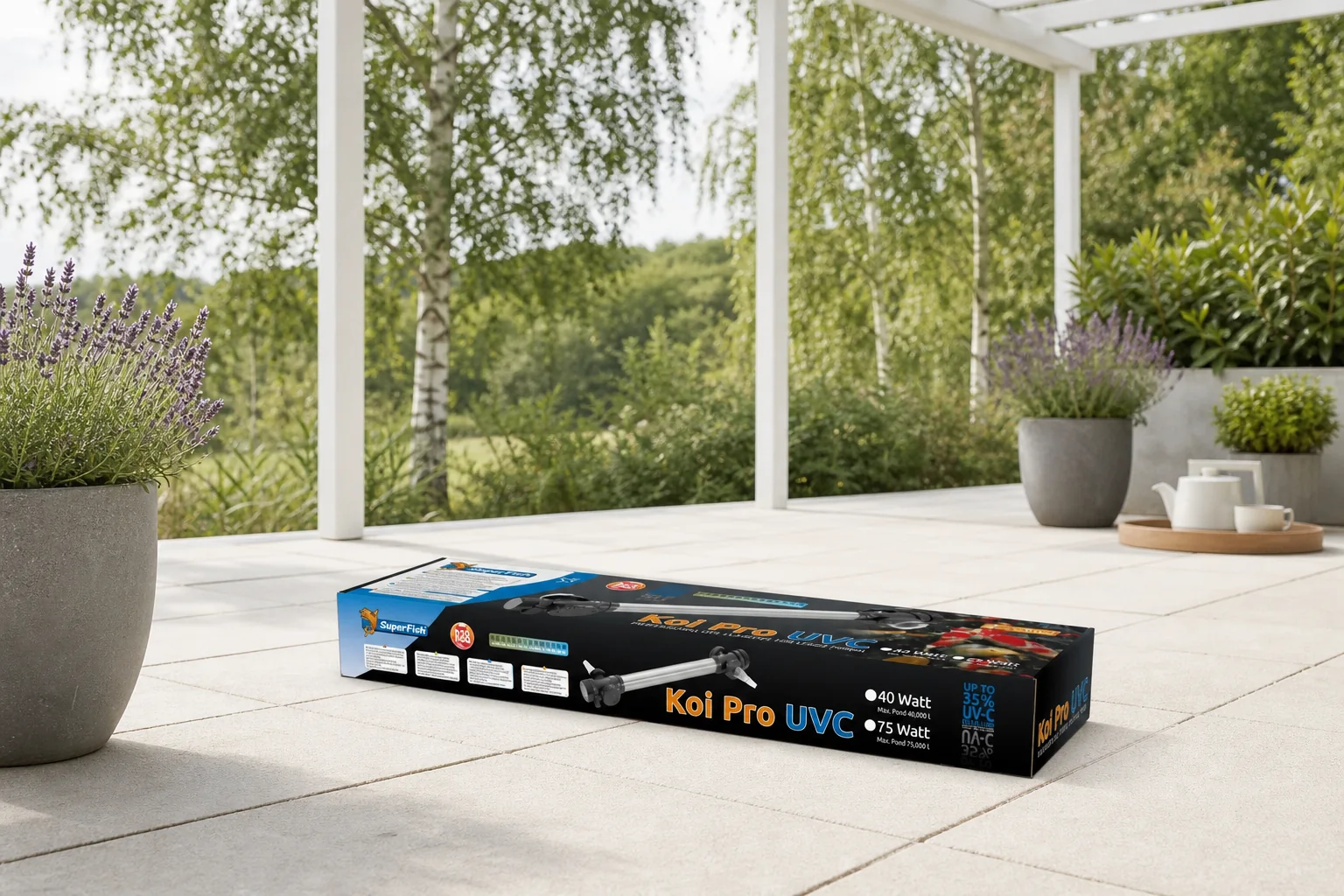 Sfeerfoto van Superfish Koi Pro Rvs Uvc T5 40W/40.000 Liter vijver