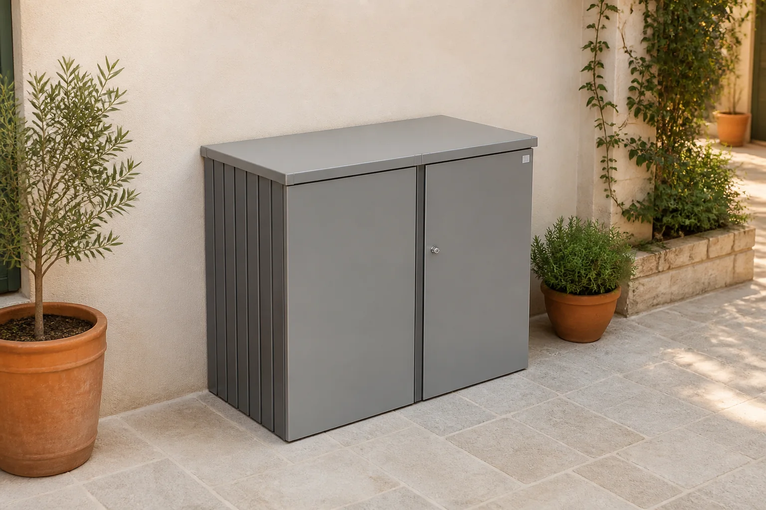 Sfeerfoto van Biohort ContainerBox Alex Variant 1 Zilver Metallic – grijs