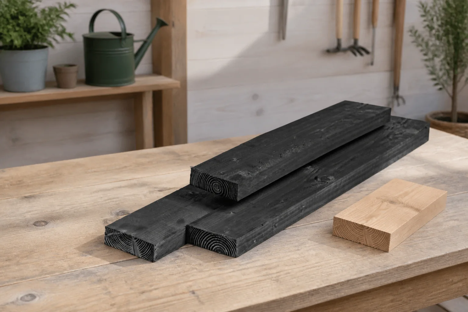 Sfeerfoto van Tuindeco Ligger douglas zwart geimpregneerd 6,3×17,5×500 cm