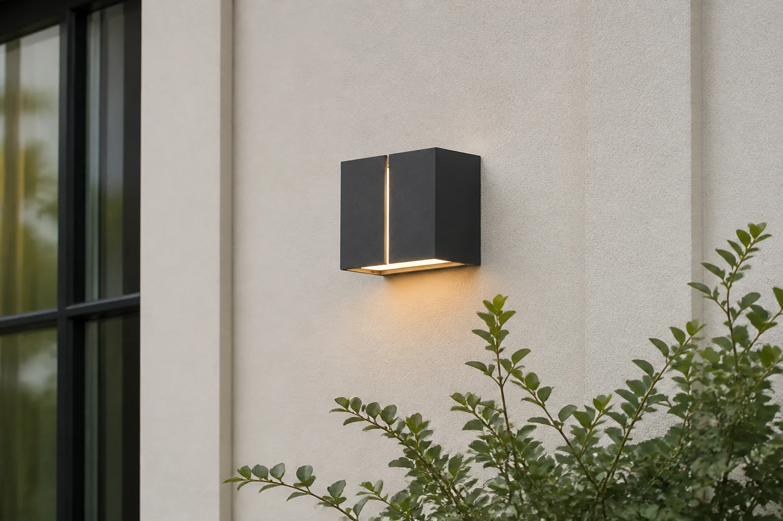 Sfeerfoto van Konstsmide Pavia wandlamp antraciet 11,5 cm – zwart