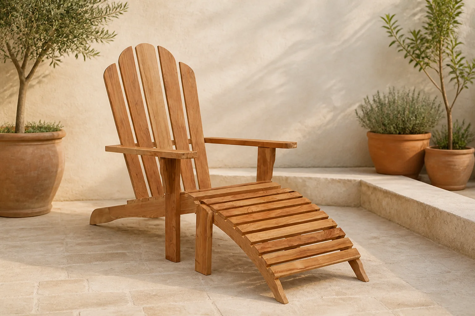 Sfeerfoto van Buitengewoon de boet Teak deckstoel Loft – hout