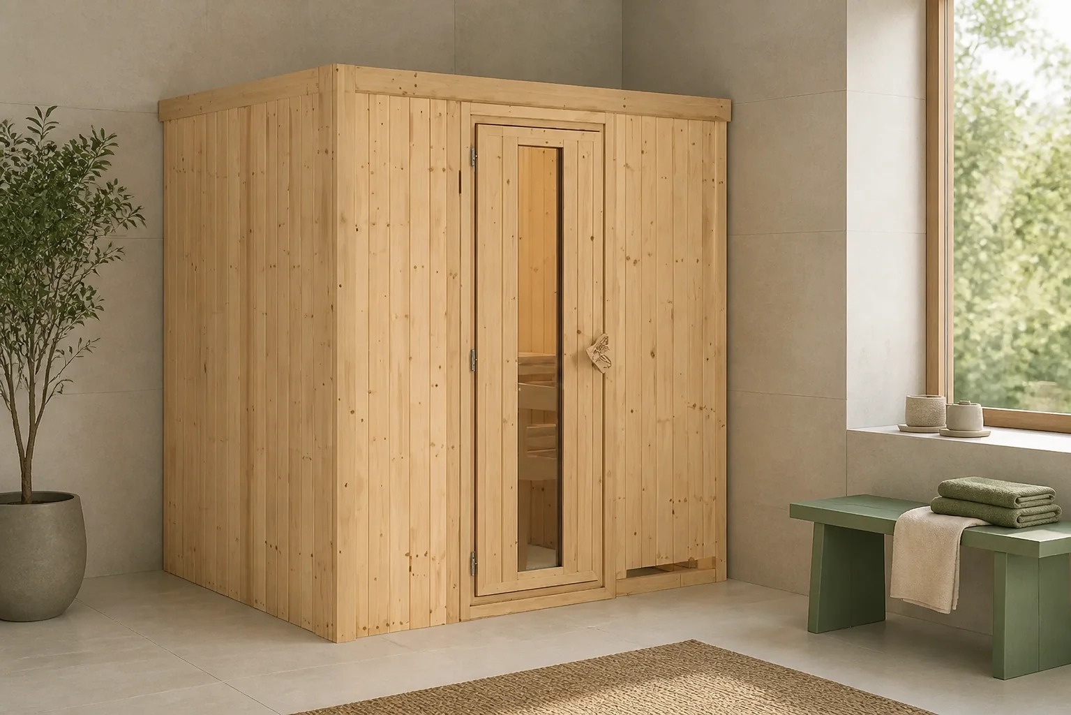Sfeerfoto van Karibu | Fanja Sauna | Bronzeglas Deur