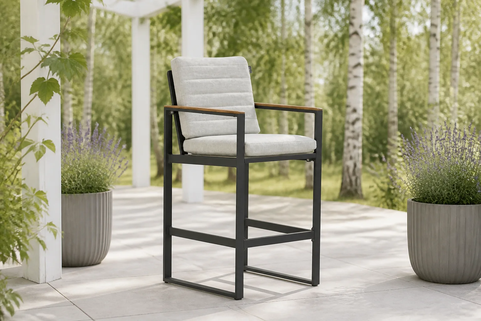 Sfeerfoto van Lifestyle Garden Furniture Faro barstoel – Grijs-antraciet