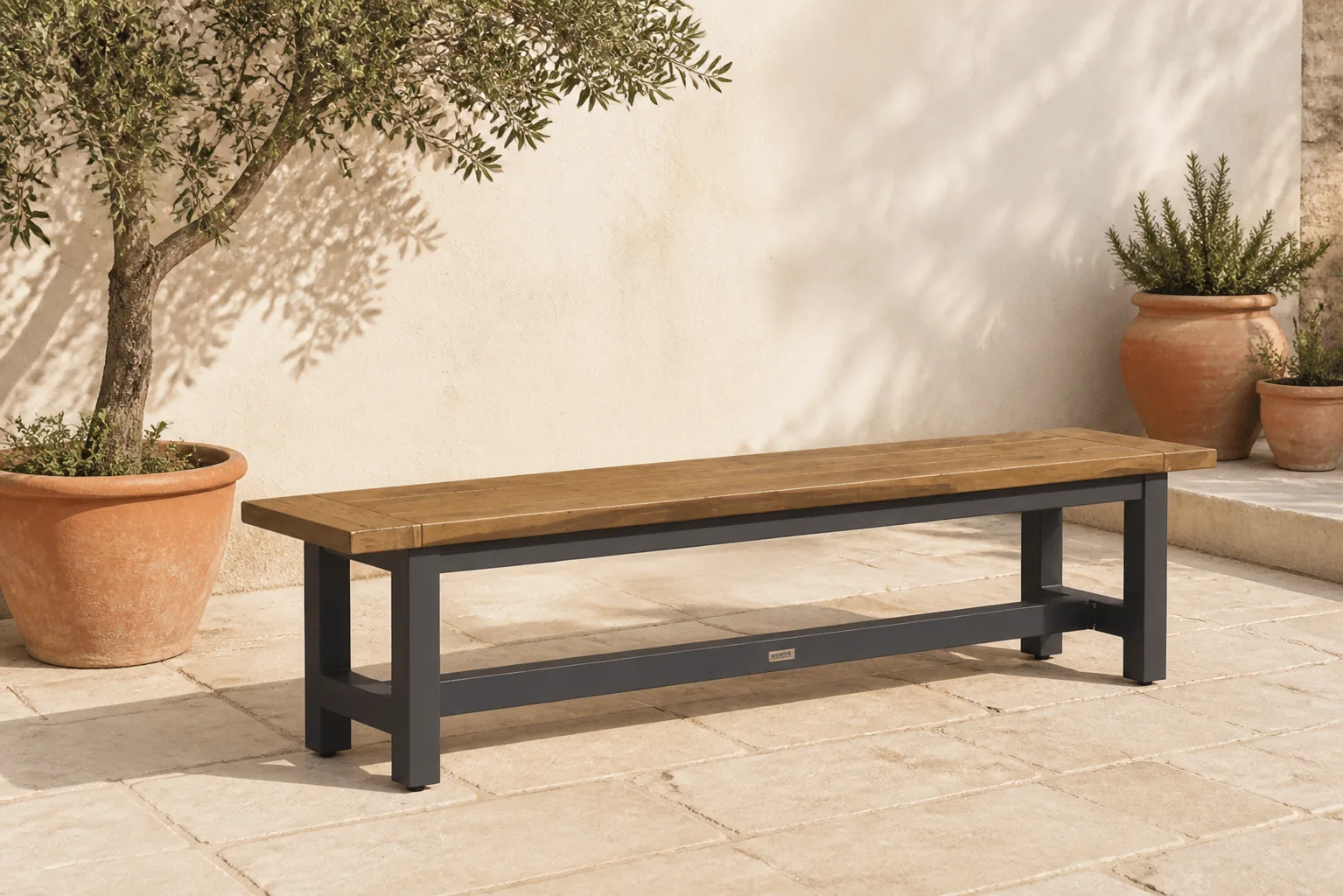 Sfeerfoto van Lifestyle Garden Furniture San Francisco picknickbank 200 x 40 cm – Grijs-antraciet