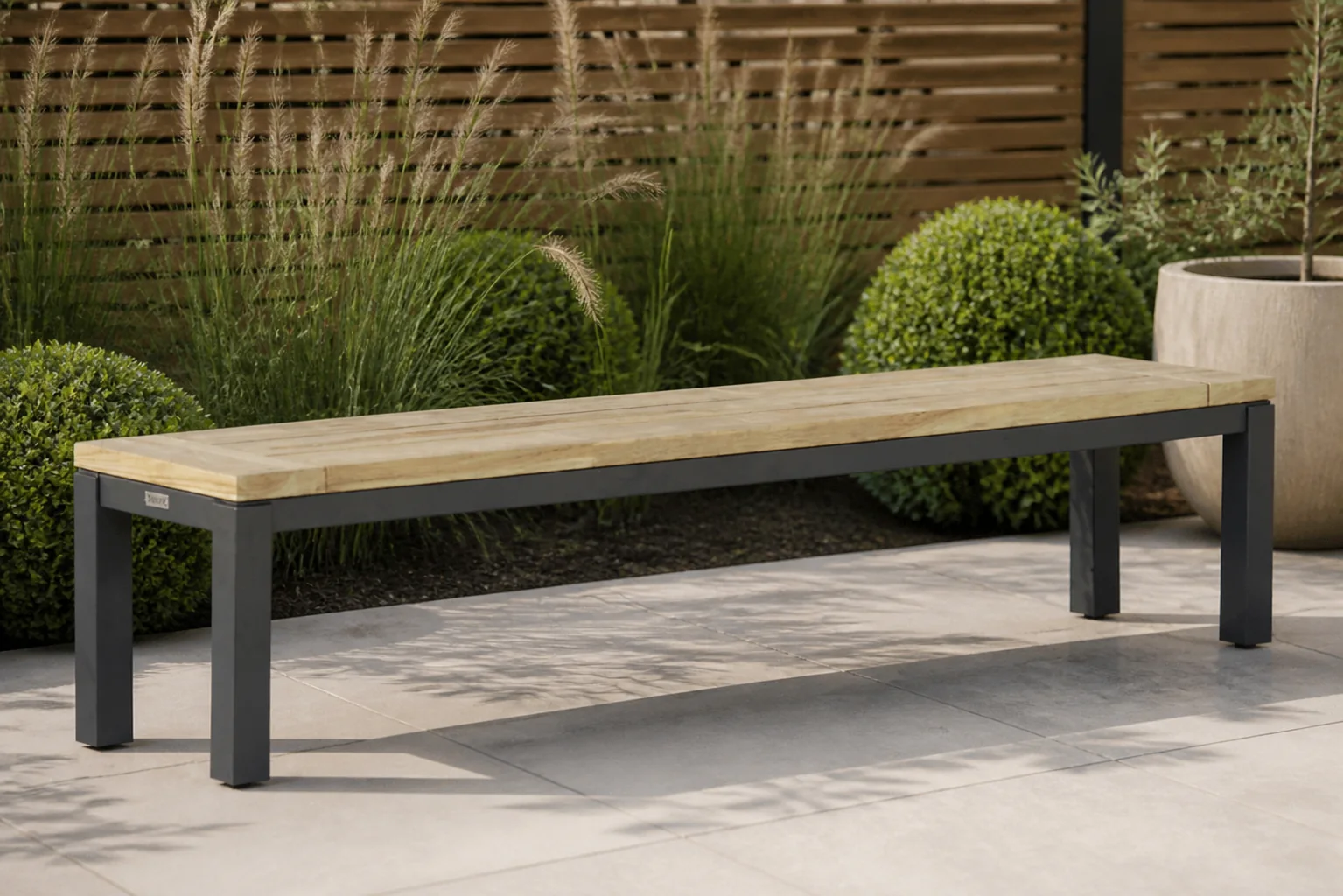 Sfeerfoto van Lifestyle Veneto picknick bank 200 x 42 cm – Old teak greywash